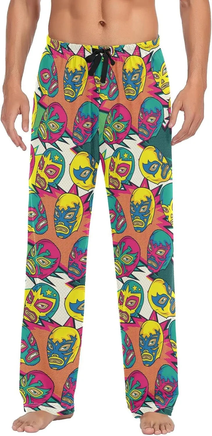GuoChe Colorful Mexican WrestlePajama Pants for Men Pajama Bottoms Mens Lounge Pants XL