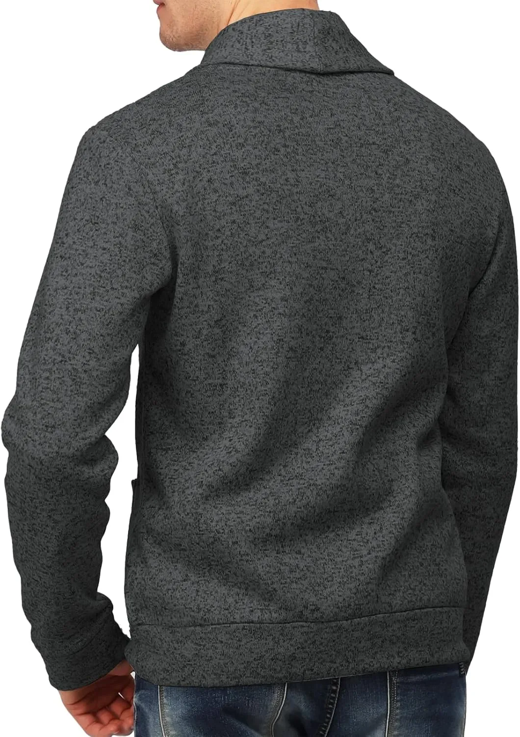 H2H Mens Casual Comfortable Fit Cardigan Sweater Shawl Collar Soft Fabric