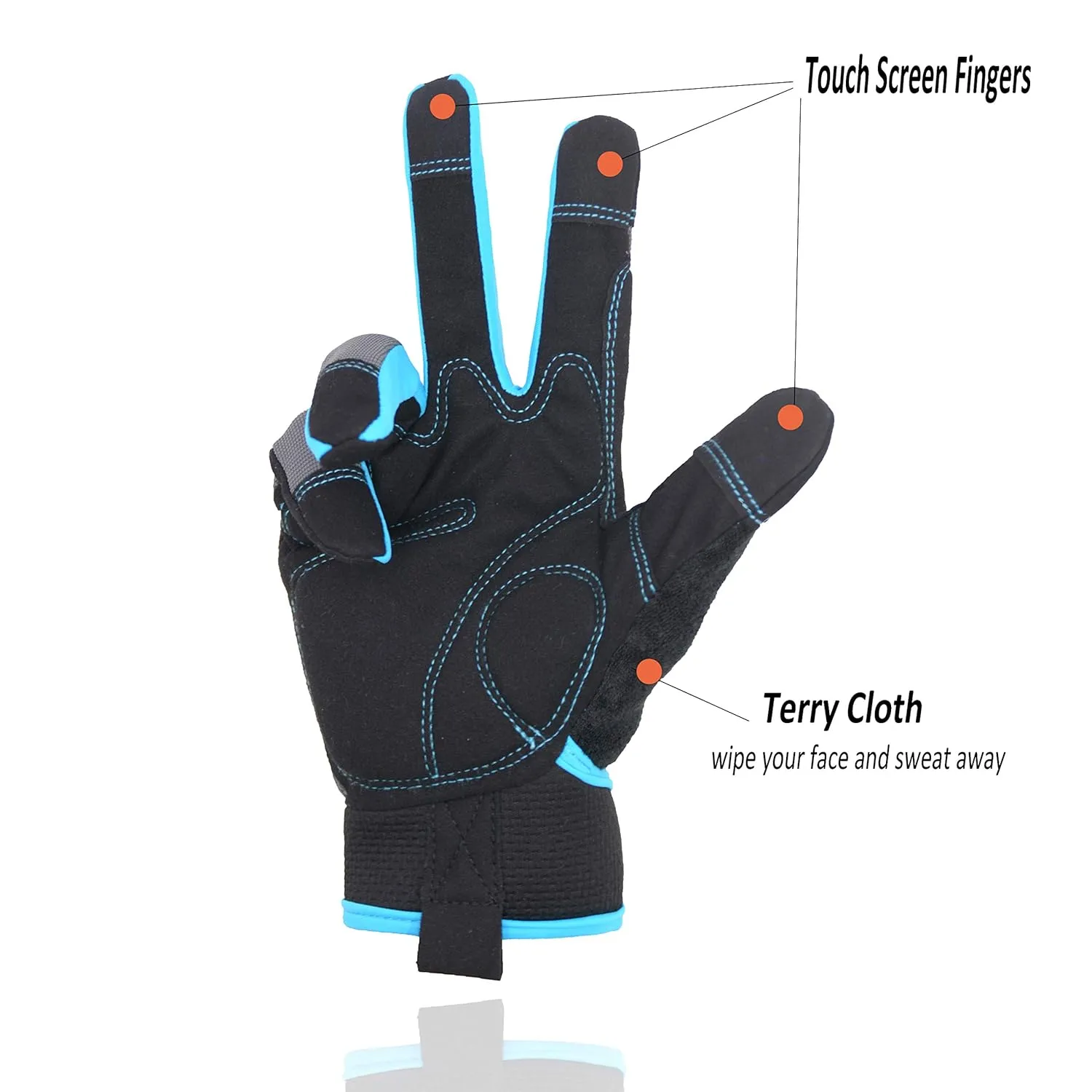 HANDLANDY Work Gloves Mens & Women, Utility Safety Mechanic Working Gloves Touch Screen, Flexible Breathable Yard Work Gloves (Medium, 3 pairs Grey)