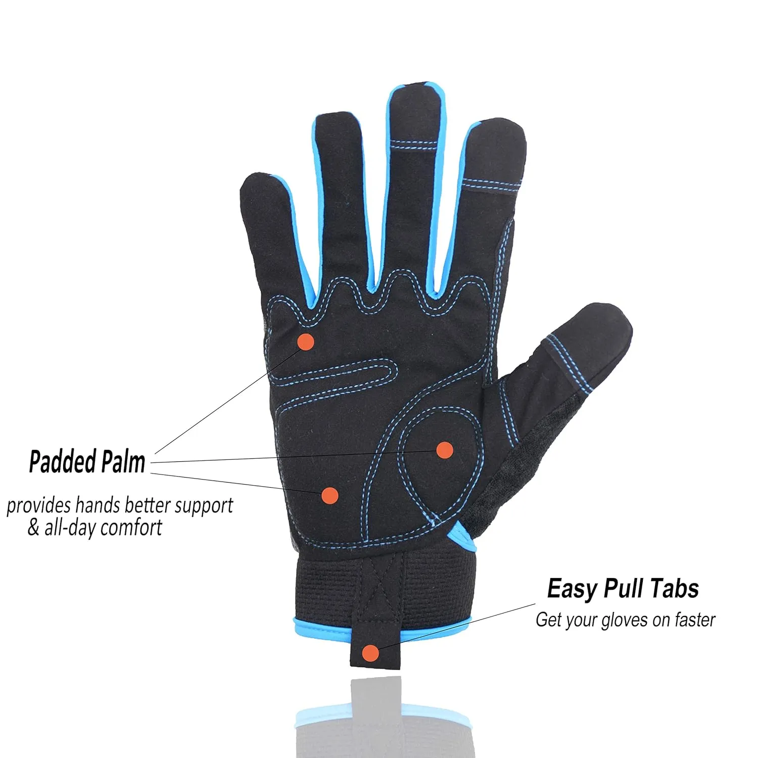 HANDLANDY Work Gloves Mens & Women, Utility Safety Mechanic Working Gloves Touch Screen, Flexible Breathable Yard Work Gloves (Medium, 3 pairs Grey)