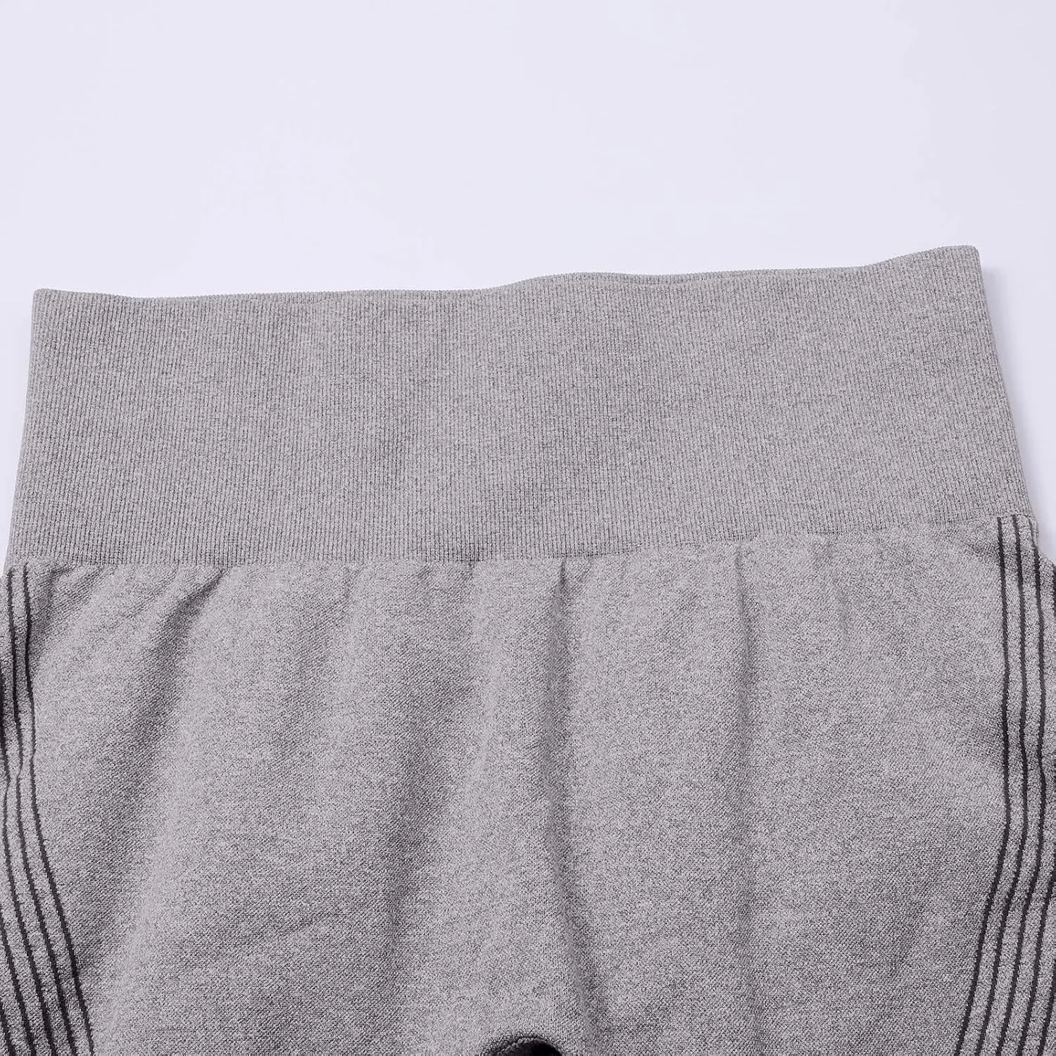 High Waist Knit Seamless Yoga Pants for Women Striped Ruched Butt Lifting Tights Breathable Outdoor Running Fitness Leggings
