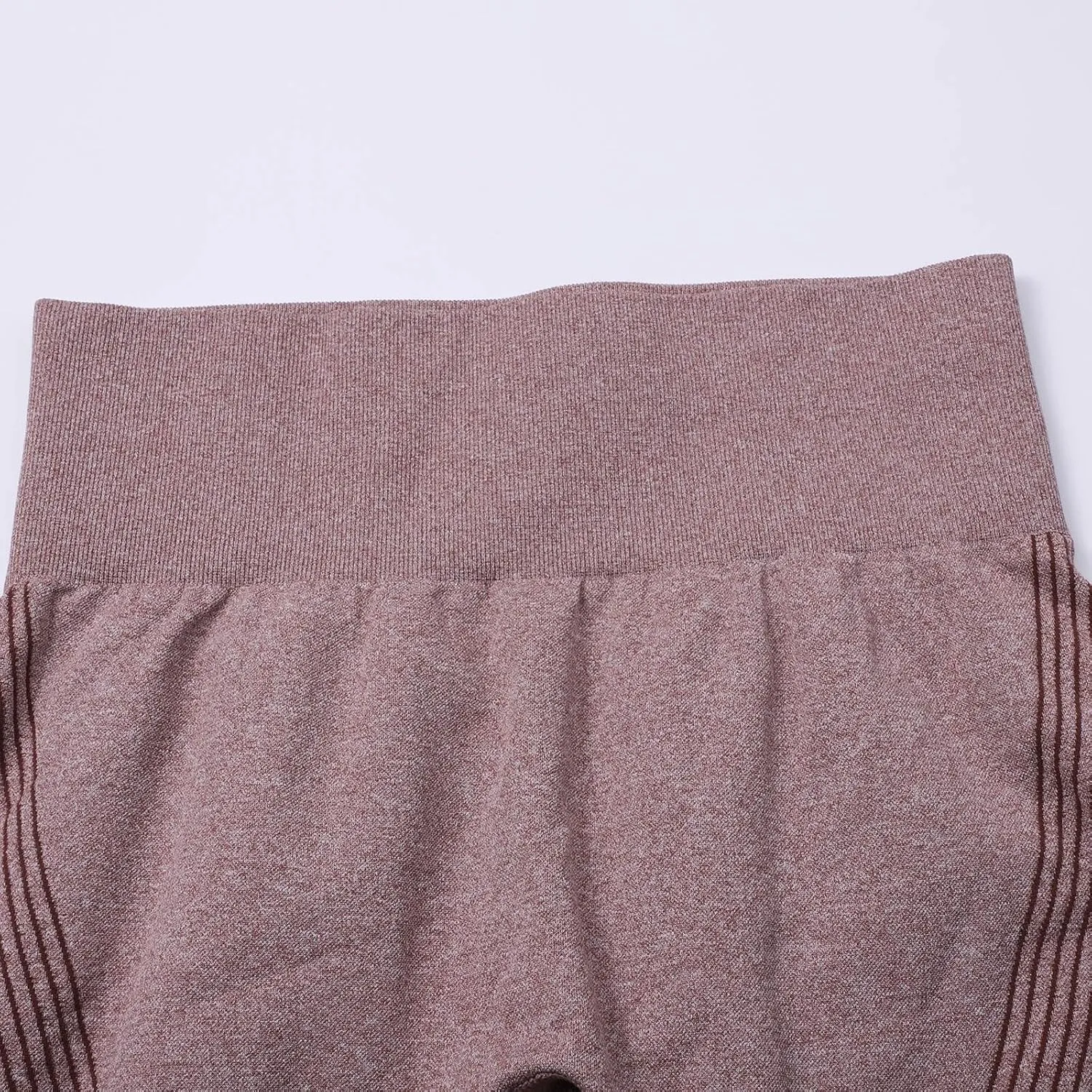 High Waist Knit Seamless Yoga Pants for Women Striped Ruched Butt Lifting Tights Breathable Outdoor Running Fitness Leggings