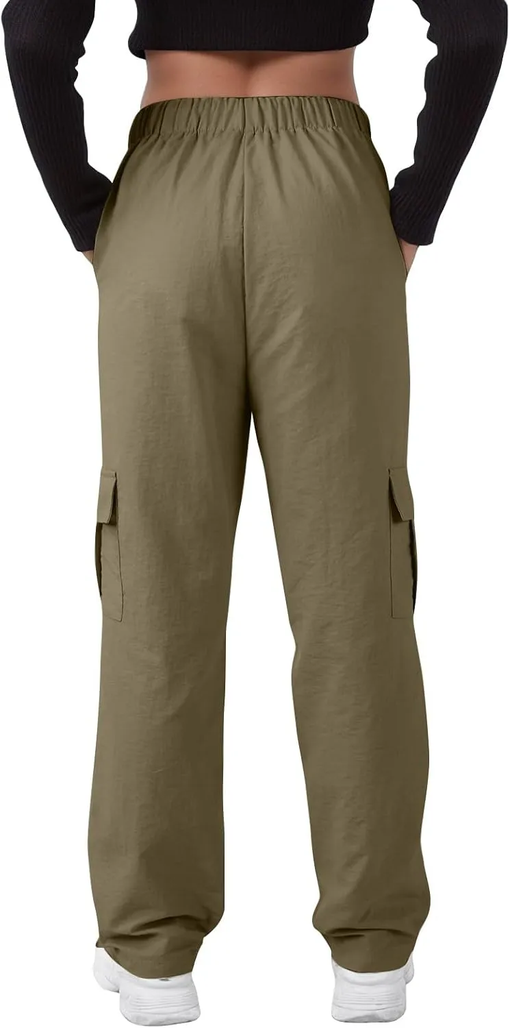Hiking Pants Women Quick Drying Rain Parachute Cargo Pants Baggy Lightweight Track Comfy Athletic Y2K Streetwear