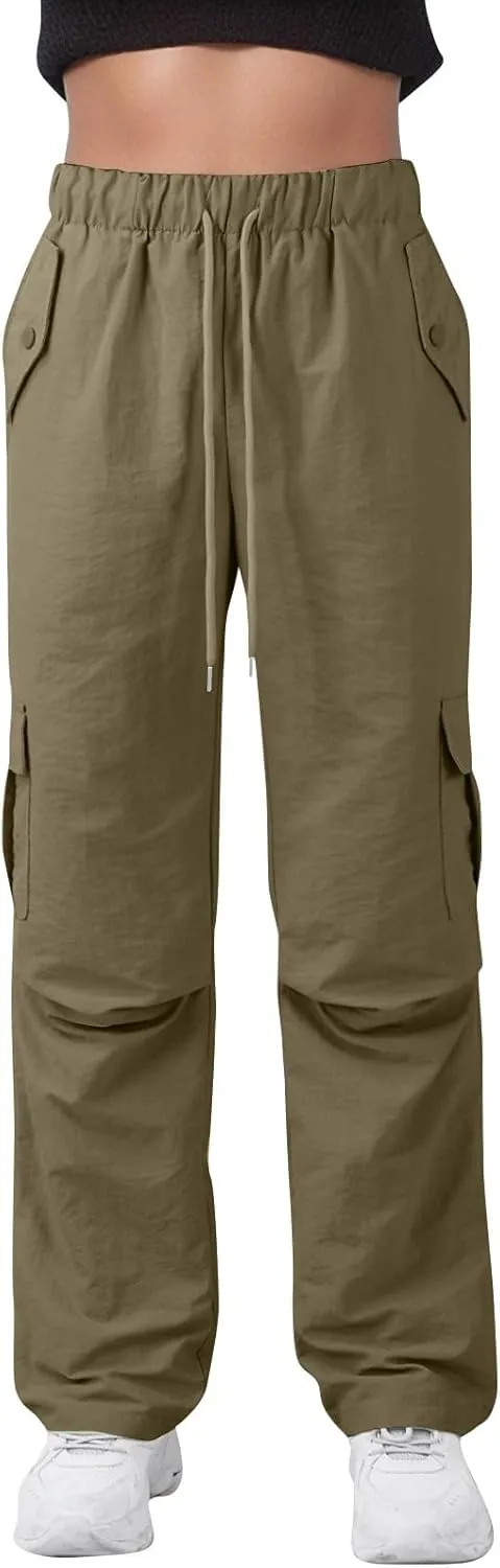 Hiking Pants Women Quick Drying Rain Parachute Cargo Pants Baggy Lightweight Track Comfy Athletic Y2K Streetwear