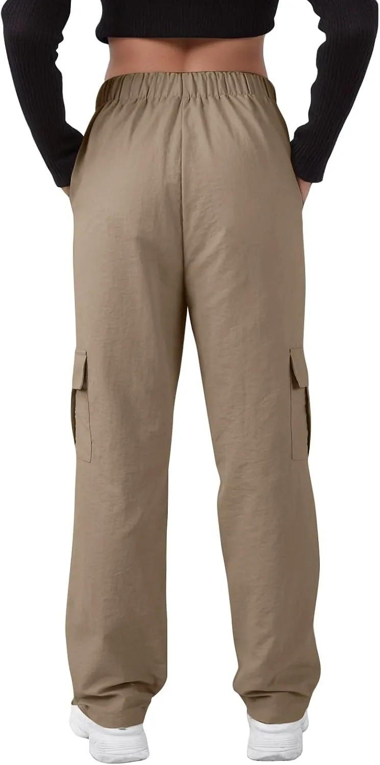 Hiking Pants Women Quick Drying Rain Parachute Cargo Pants Baggy Lightweight Track Comfy Athletic Y2K Streetwear