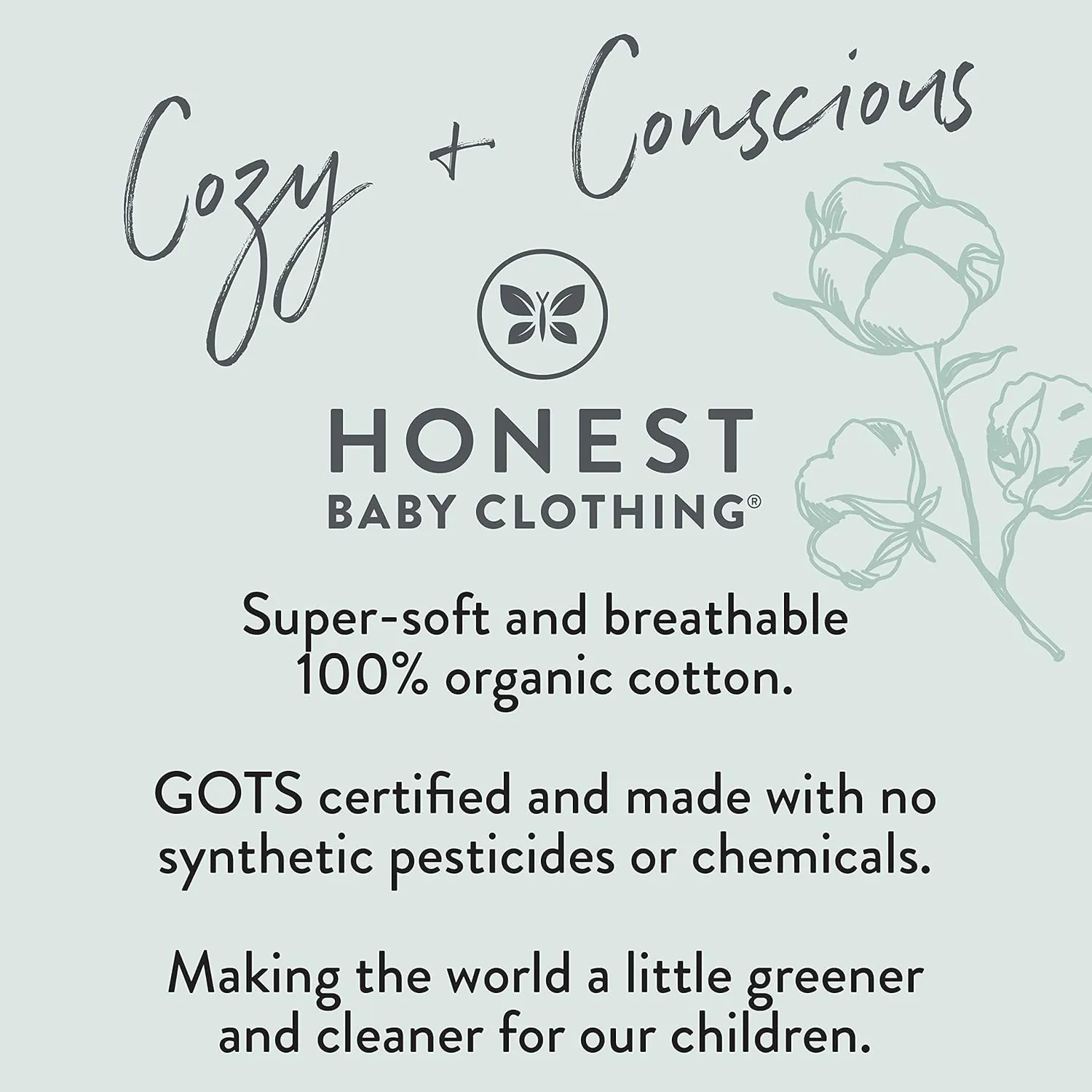 HonestBaby Baby and Toddler 4-Piece 100% Organic Cotton Pajama Sleepwear