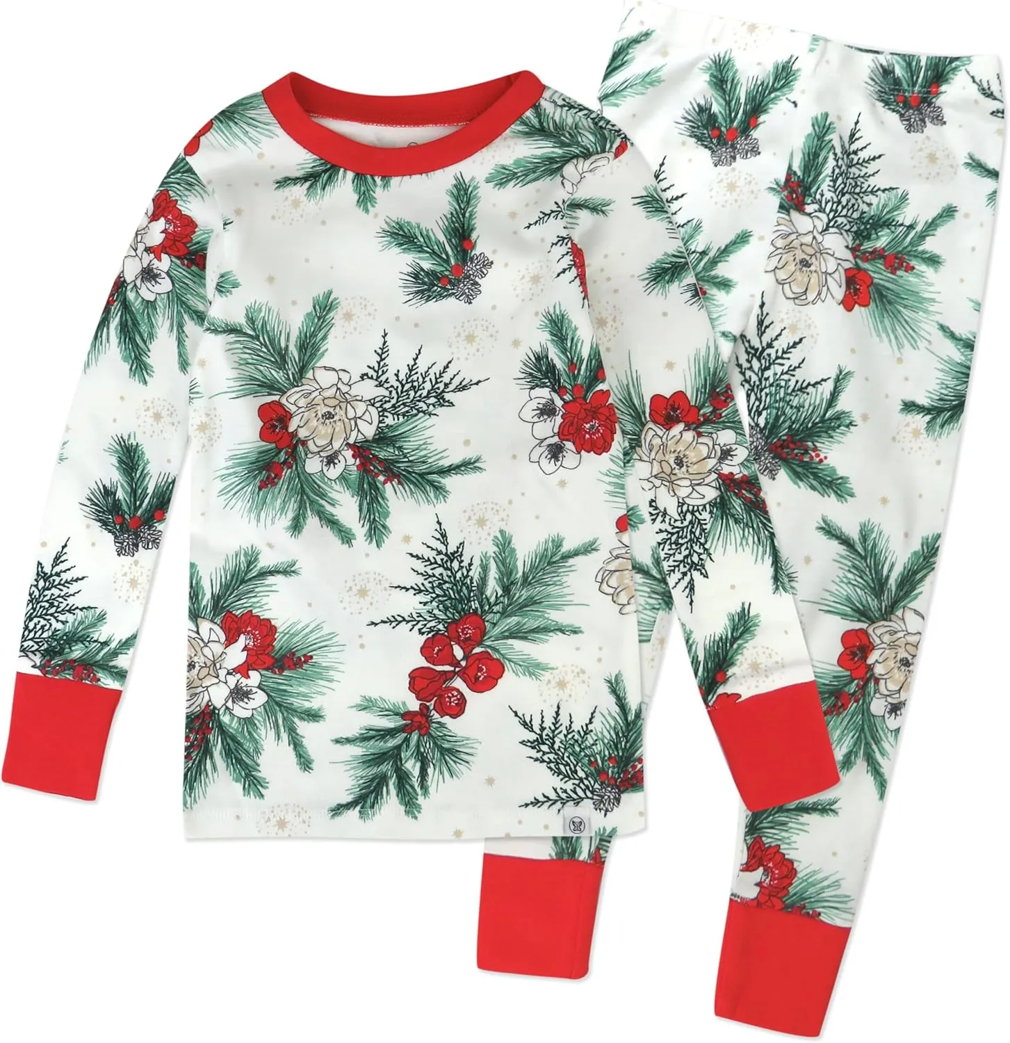HonestBaby Holiday 2-Piece Pajamas Sleepwear Pjs 100% Organic Cotton for Baby, Toddler, Kids