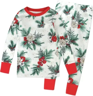 HonestBaby Holiday 2-Piece Pajamas Sleepwear Pjs 100% Organic Cotton for Baby, Toddler, Kids