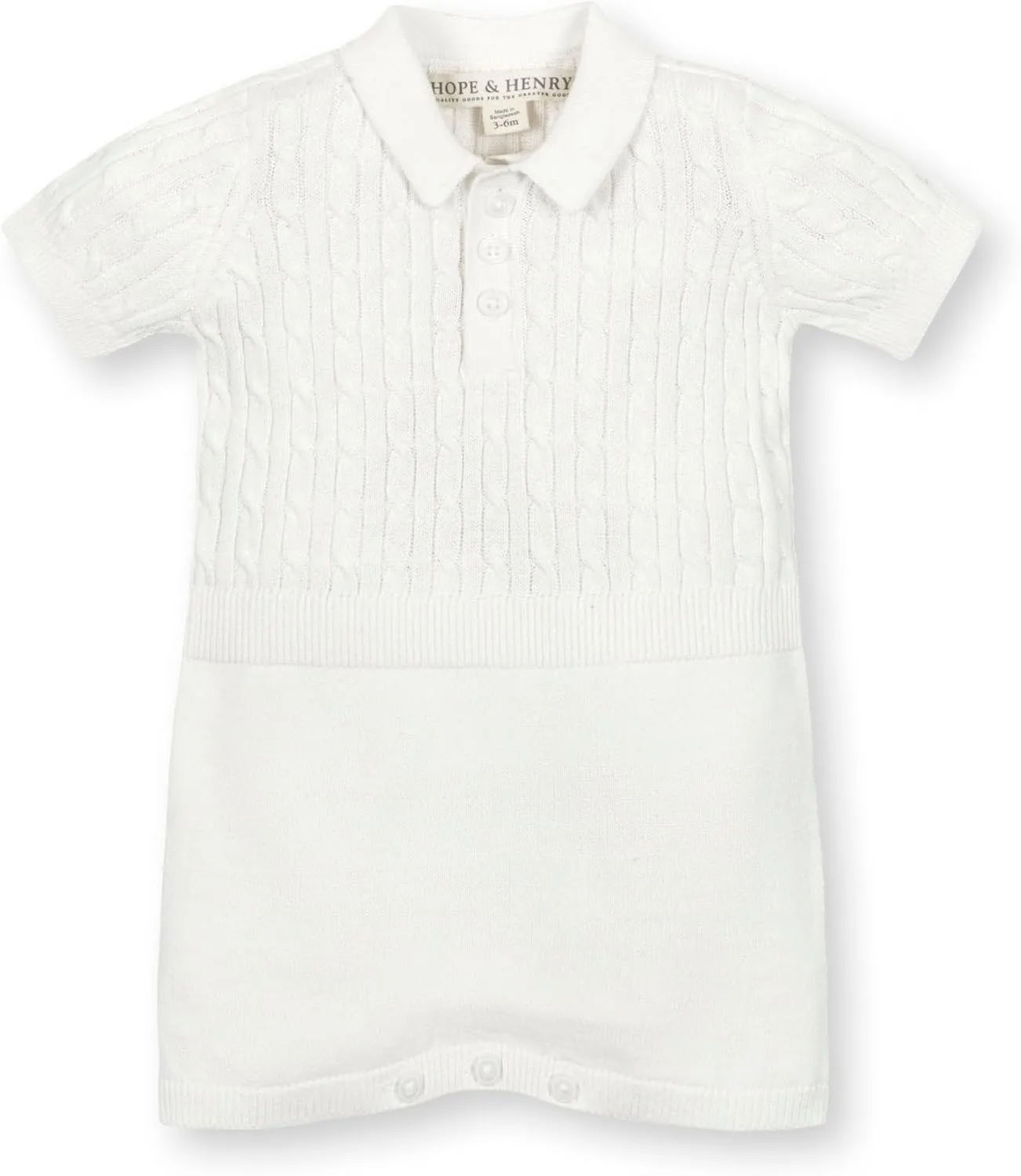 Hope & Henry Organic Cotton Sweater Romper with Button Front