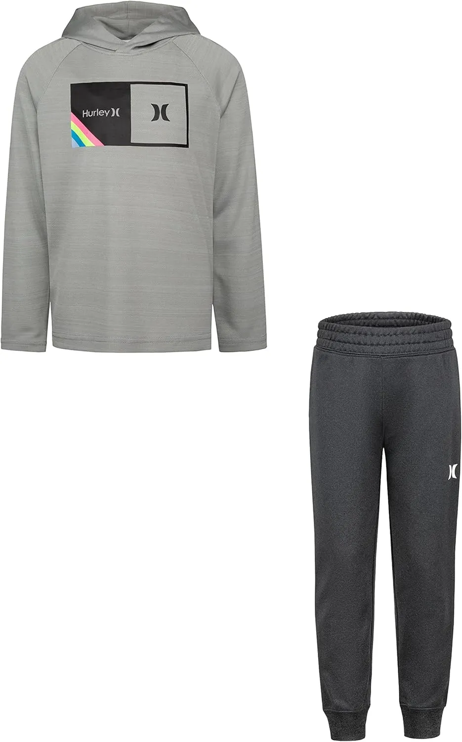 Hurley baby-boys Long Sleeve Hooded Top and Jogger Pants 2-piece Outfit Set
