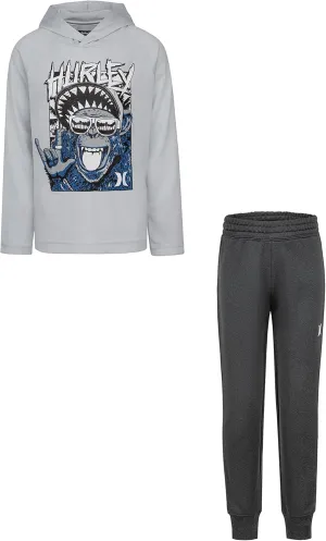Hurley baby-boys Long Sleeve Hooded Top and Jogger Pants 2-piece Outfit Set