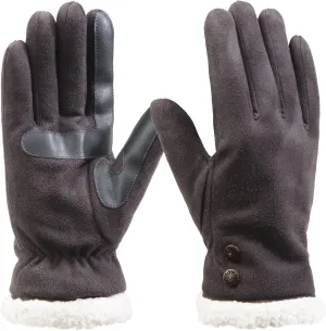 isotoner Womens Recycled Microsuede Water Repellent Cold Weather Gloves With Sherpasoft Lining, Touch Screen Capable