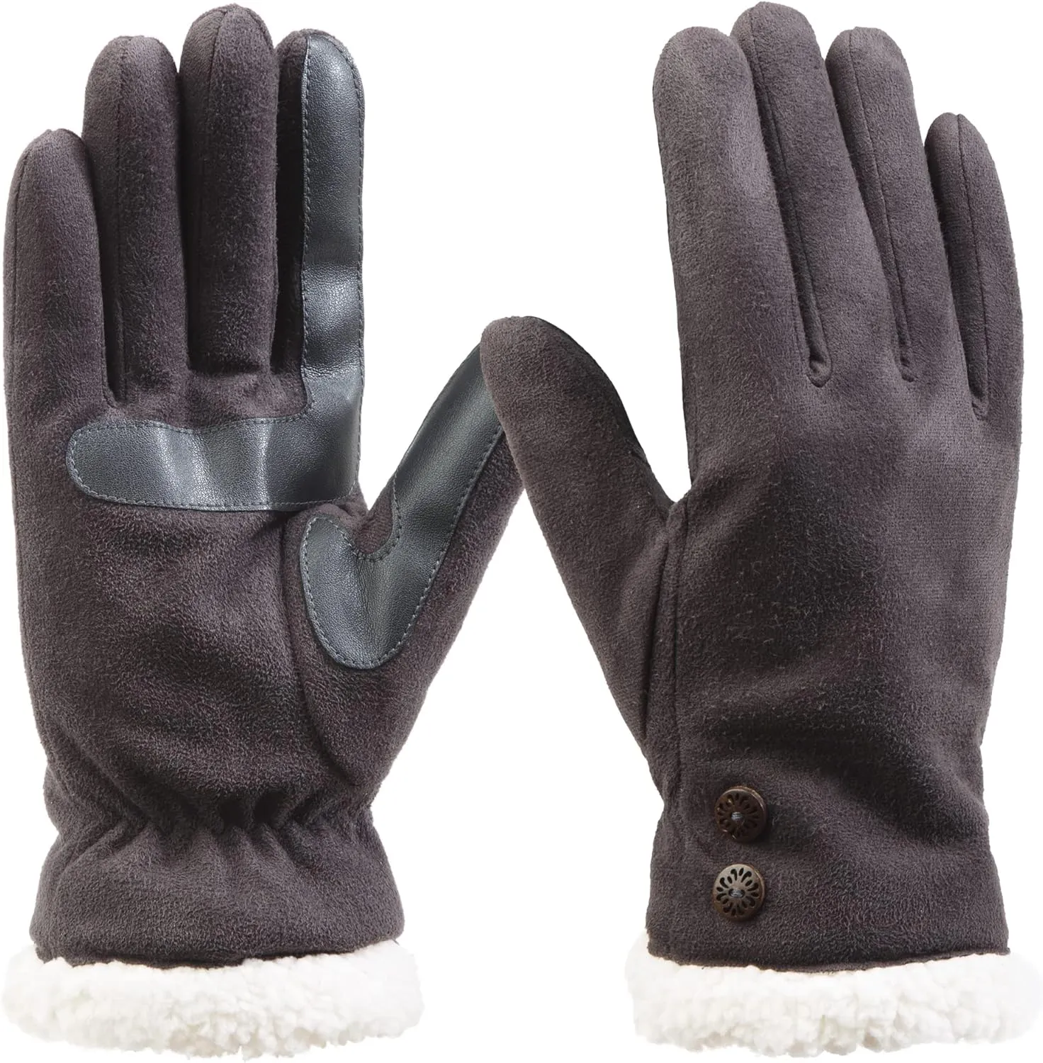 isotoner Womens Recycled Microsuede Water Repellent Cold Weather Gloves With Sherpasoft Lining, Touch Screen Capable