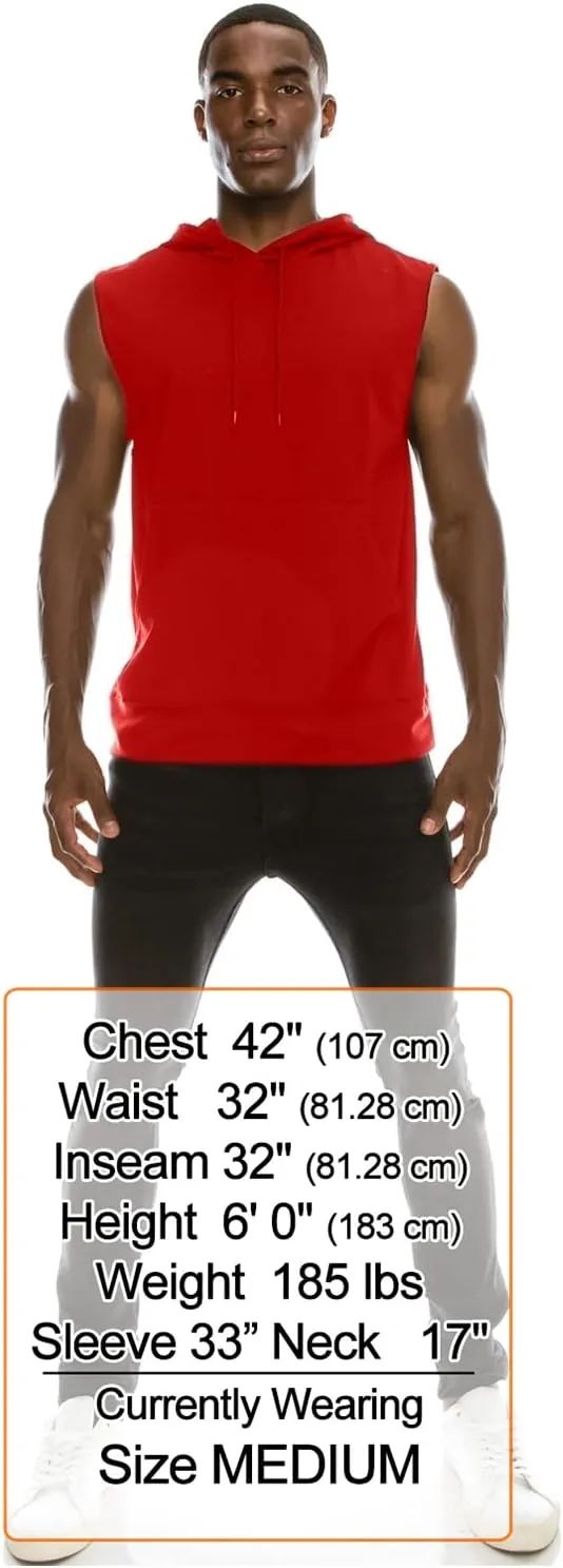 JC DISTRO USA-made Mens Active Lightweight Soft Fabric Sleeveless Hoodie (S~Big 6XL, Big