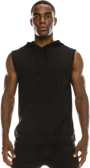JC DISTRO USA-made Mens Active Lightweight Soft Fabric Sleeveless Hoodie (S~Big 6XL, Big