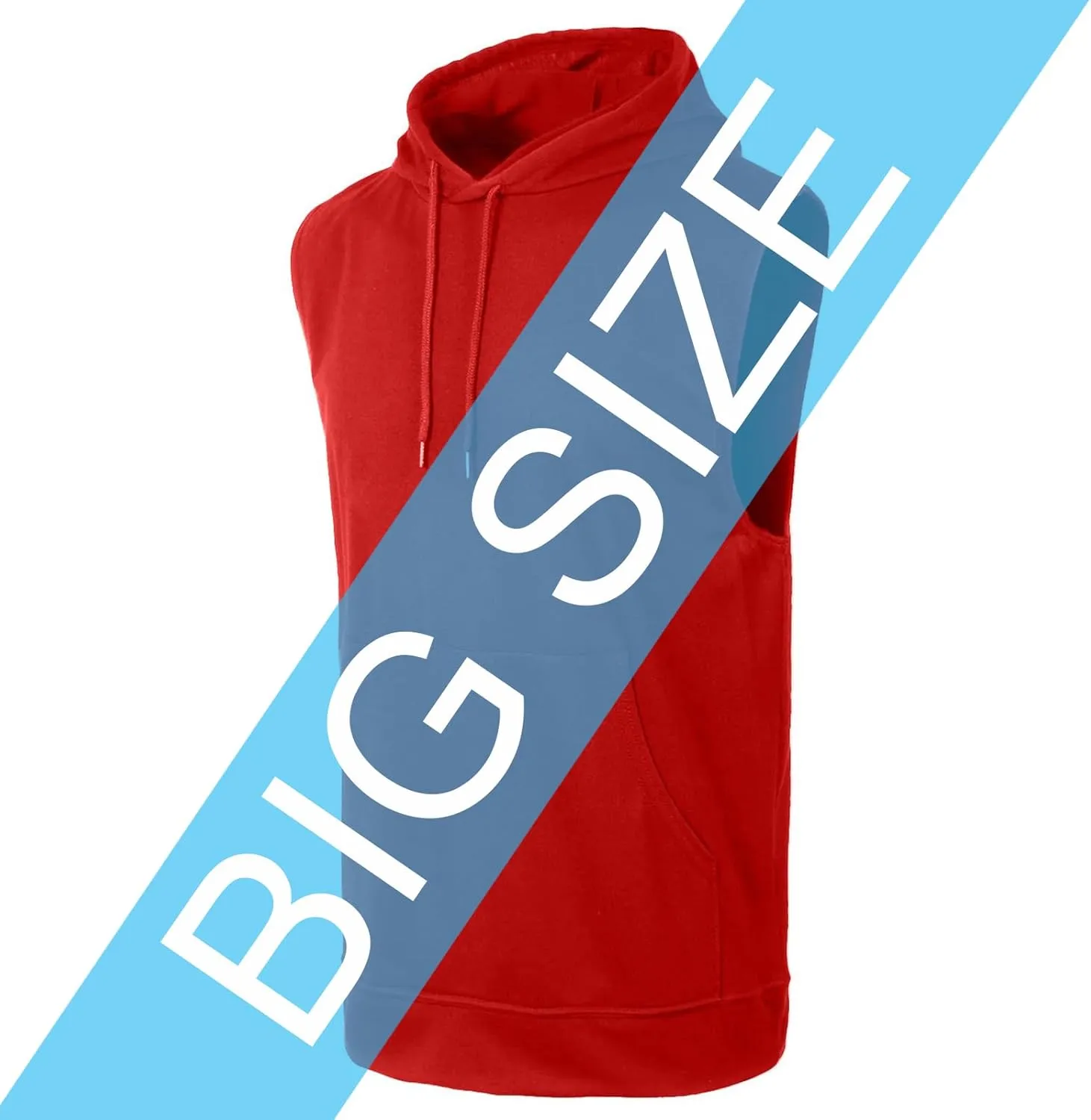 JC DISTRO USA-made Mens Active Lightweight Soft Fabric Sleeveless Hoodie (S~Big 6XL, Big