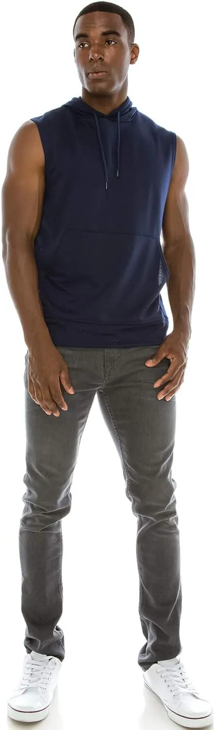 JC DISTRO USA-made Mens Active Lightweight Soft Fabric Sleeveless Hoodie (S~Big 6XL, Big