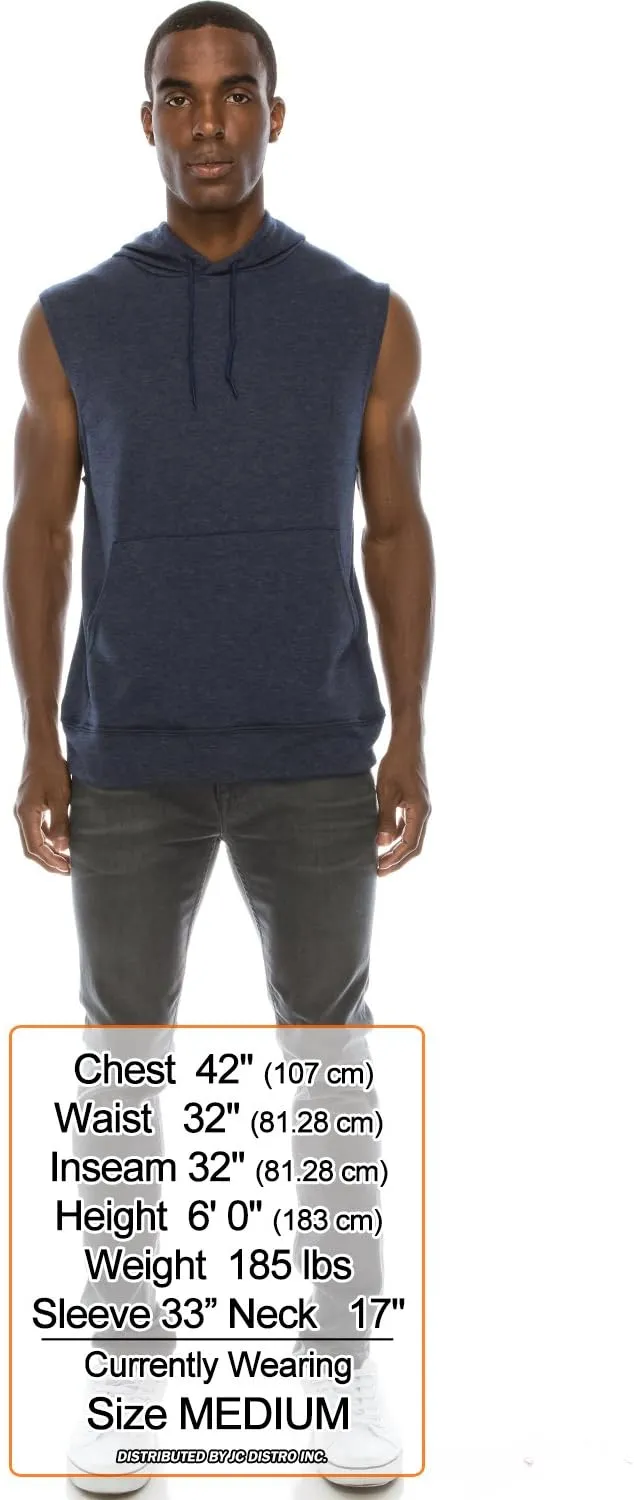 JC DISTRO USA-made Mens Active Lightweight Soft Fabric Sleeveless Hoodie (S~Big 6XL, Big