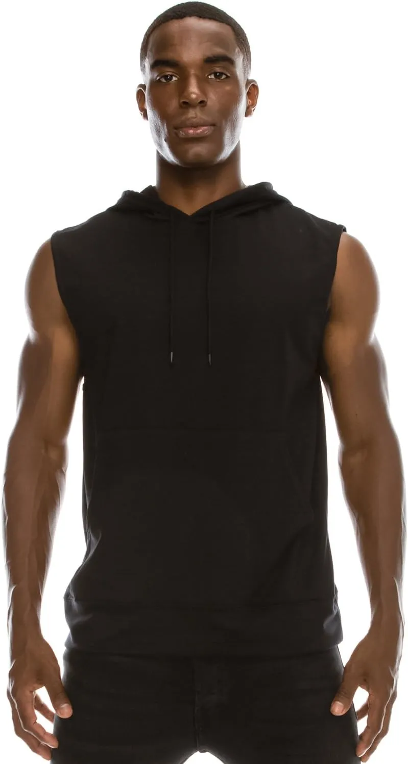 JC DISTRO USA-made Mens Active Lightweight Soft Fabric Sleeveless Hoodie (S~Big 6XL, Big