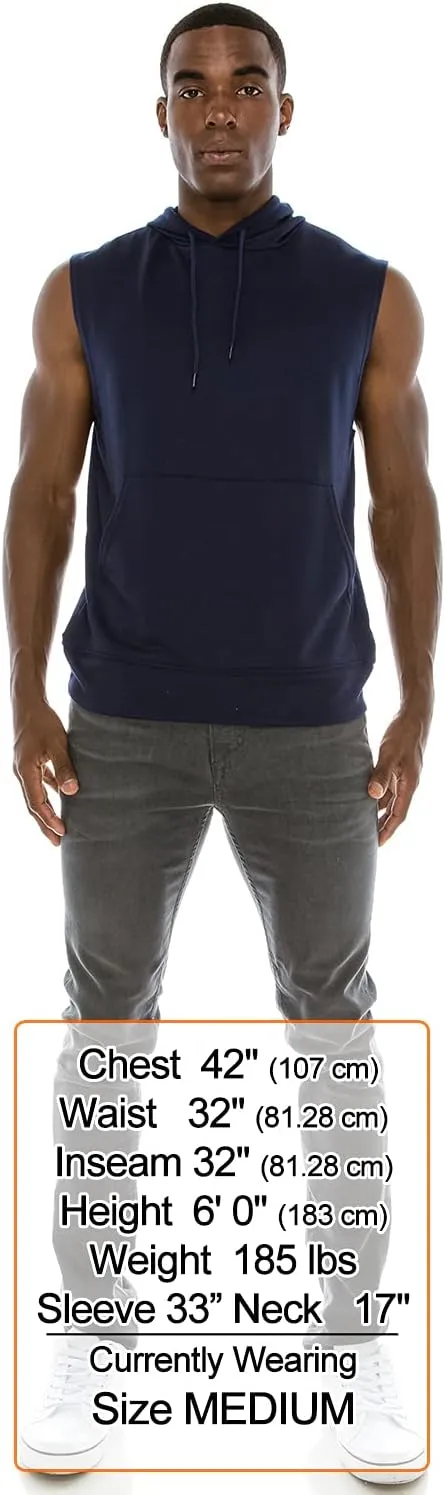 JC DISTRO USA-made Mens Active Lightweight Soft Fabric Sleeveless Hoodie (S~Big 6XL, Big