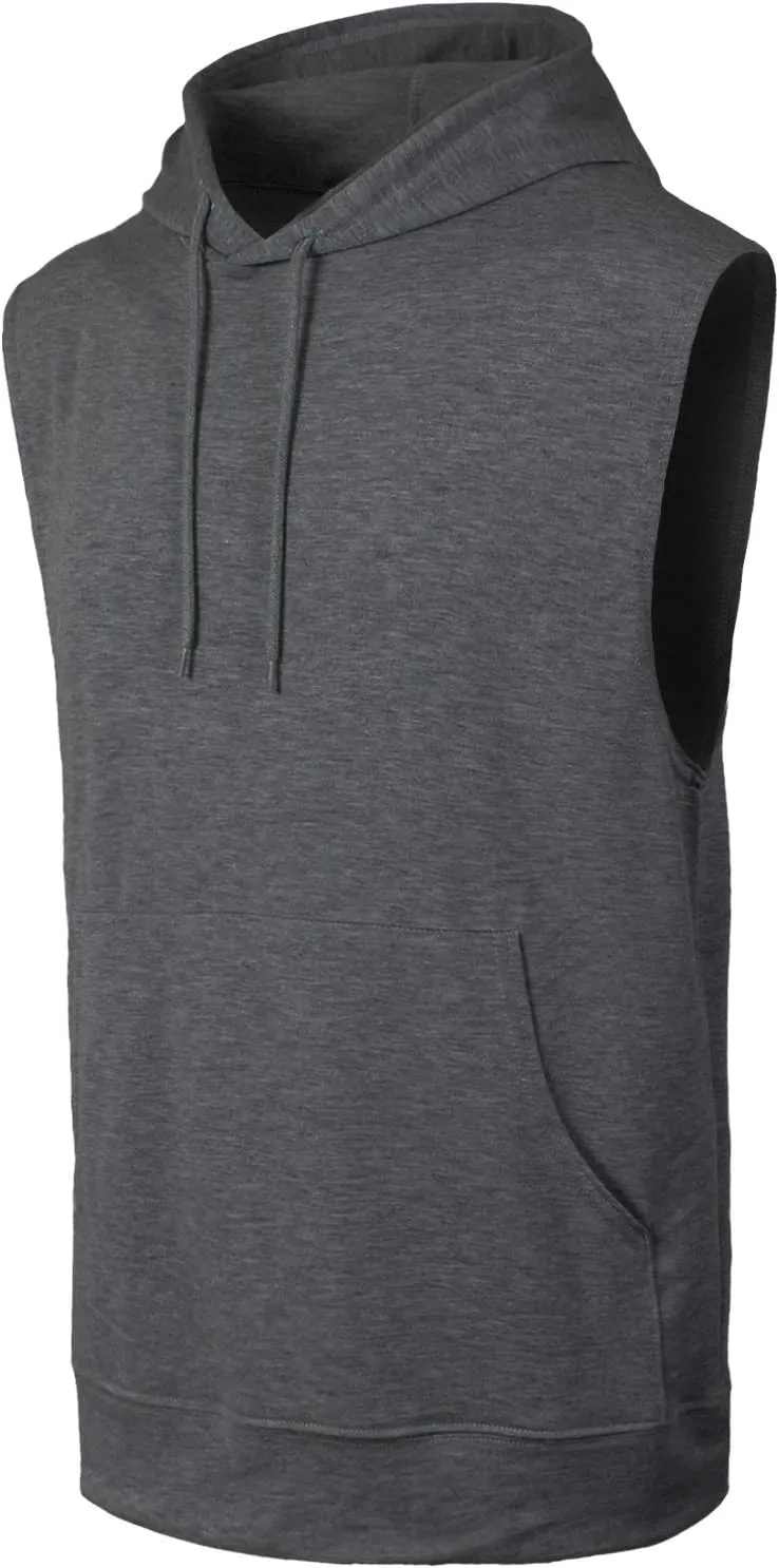 JC DISTRO USA-made Mens Active Lightweight Soft Fabric Sleeveless Hoodie (S~Big 6XL, Big