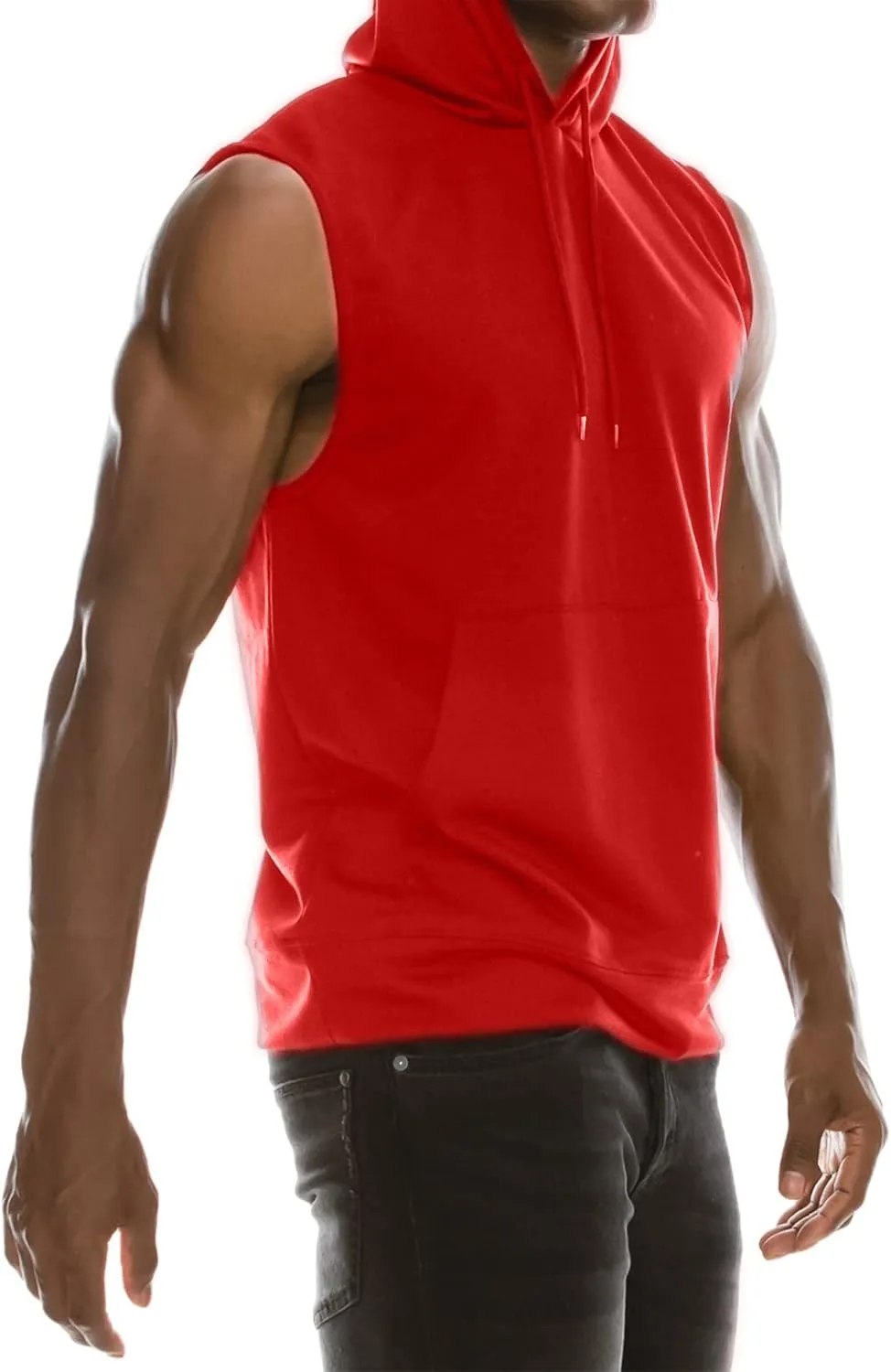 JC DISTRO USA-made Mens Active Lightweight Soft Fabric Sleeveless Hoodie (S~Big 6XL, Big