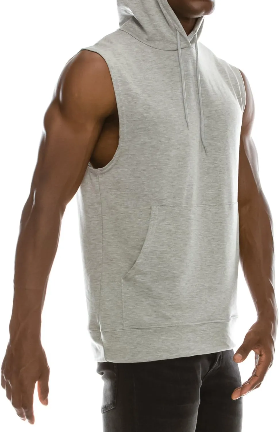 JC DISTRO USA-made Mens Active Lightweight Soft Fabric Sleeveless Hoodie (S~Big 6XL, Big