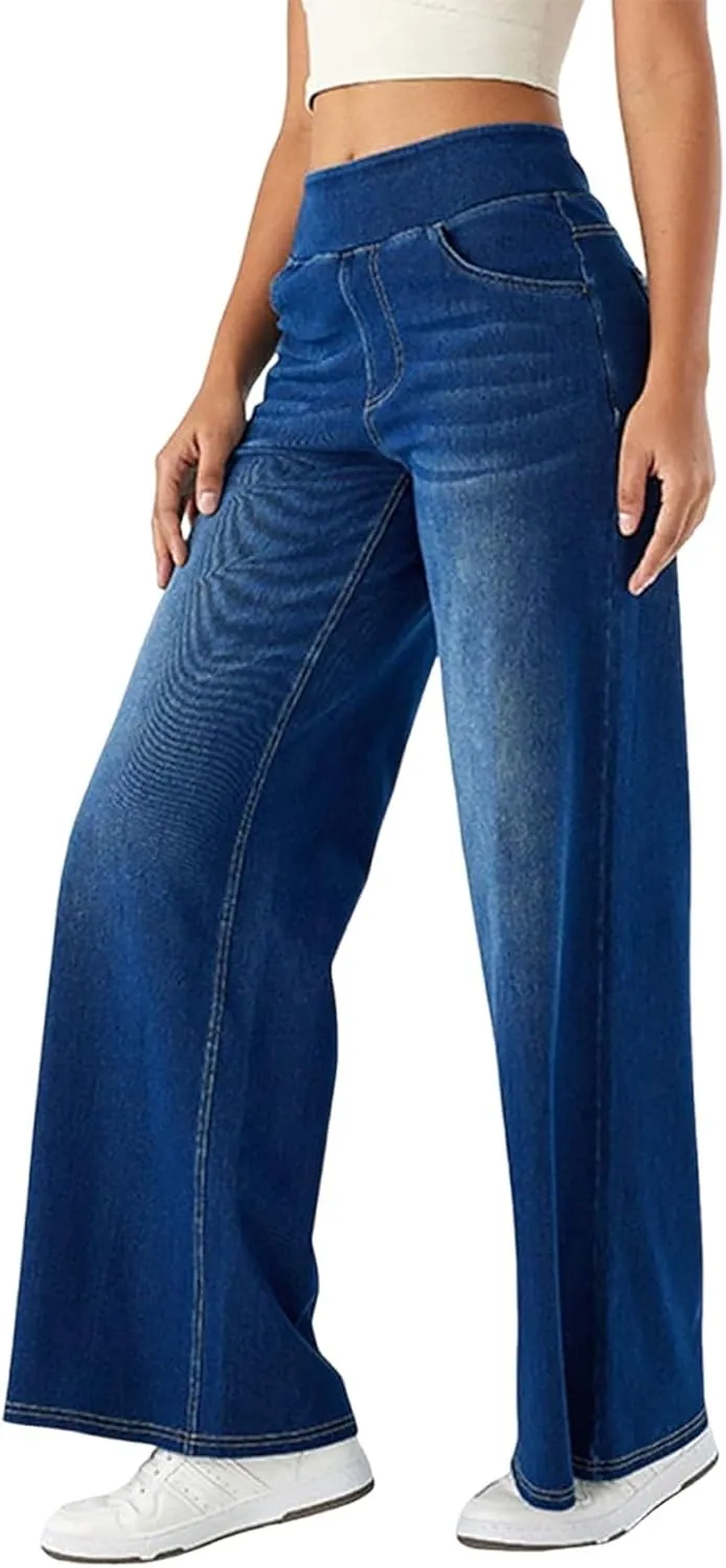 Jeans for Women 2025 Summer Trendy Boyfriend High Waisted Cargo Sweatpants Vintage Stretchy Pull On Denim Pants