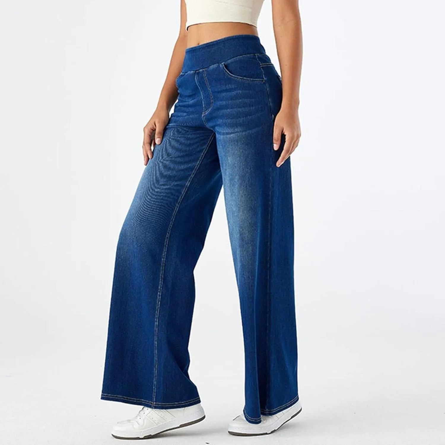 Jeans for Women 2025 Summer Trendy Boyfriend High Waisted Cargo Sweatpants Vintage Stretchy Pull On Denim Pants