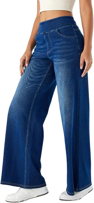 Jeans for Women 2025 Summer Trendy Boyfriend High Waisted Cargo Sweatpants Vintage Stretchy Pull On Denim Pants