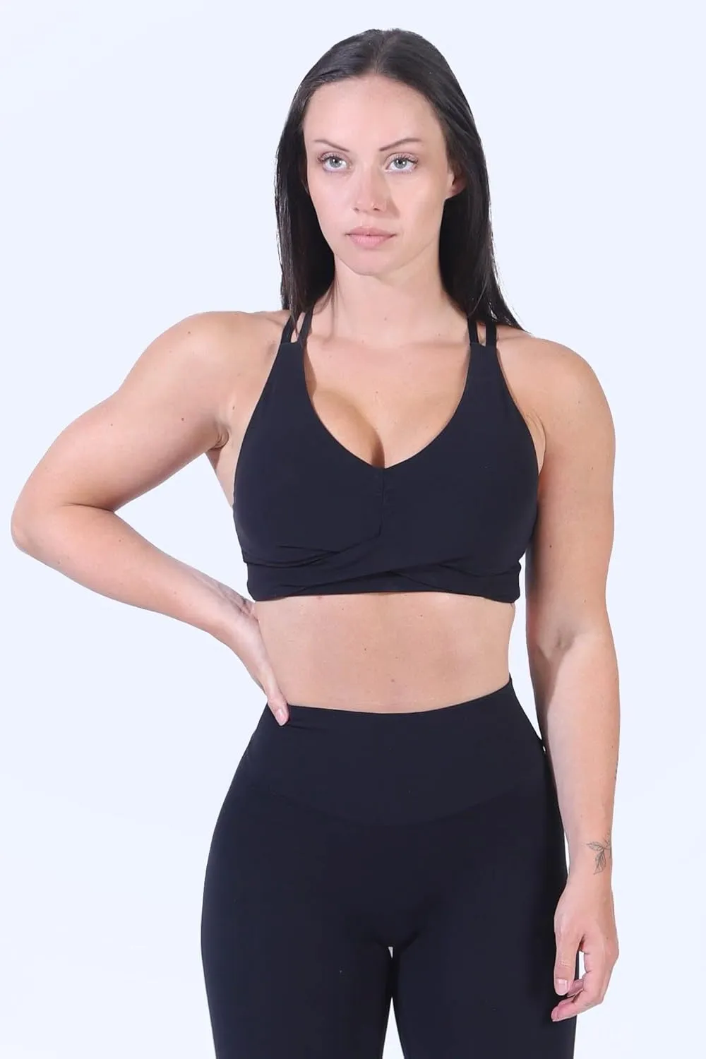 Jed North Women's High Waisted Scrunch Booty Athletic Leggings with Back Pockets & Women Athletic Gym Sports Bra