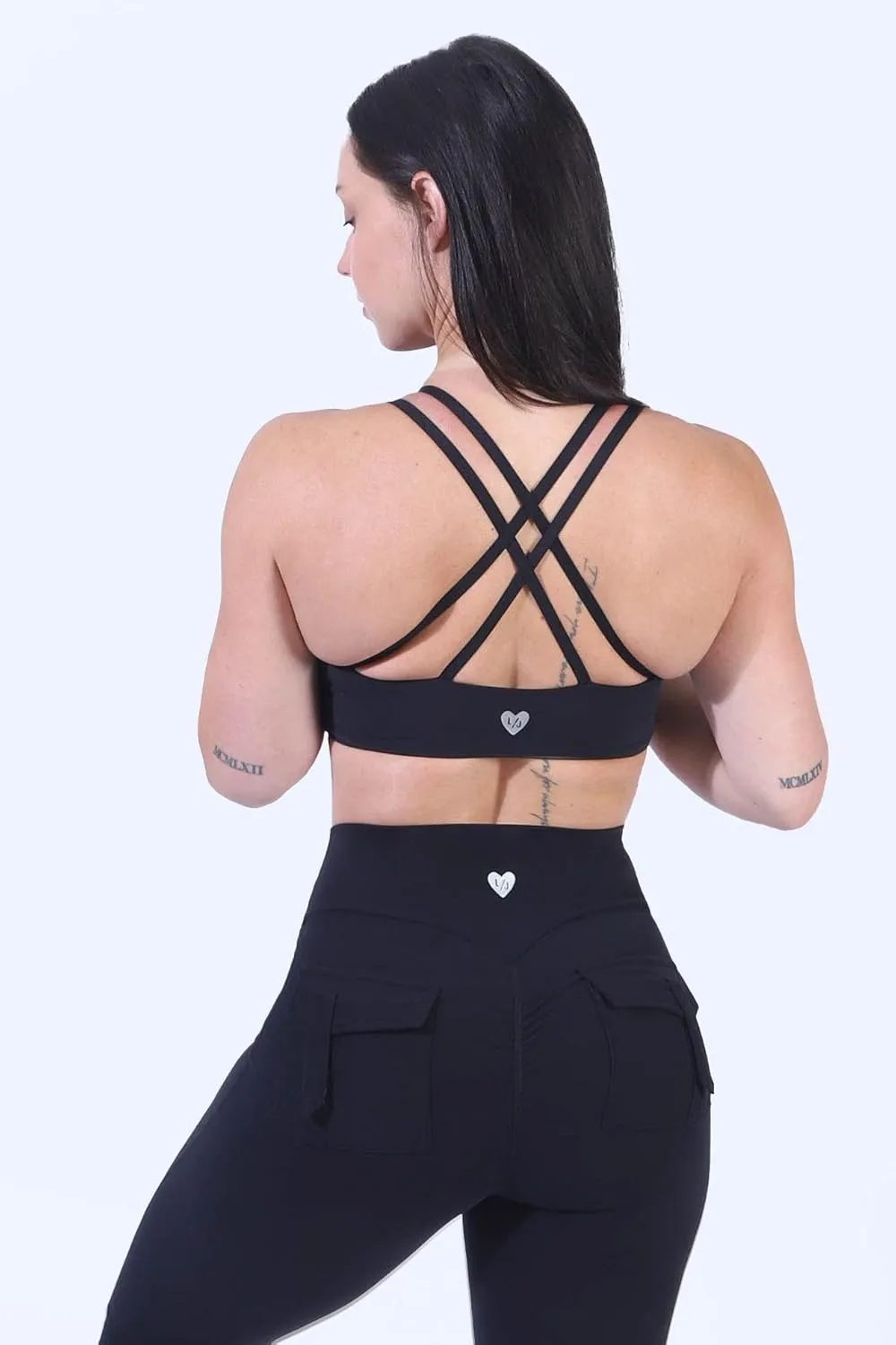 Jed North Women's High Waisted Scrunch Booty Athletic Leggings with Back Pockets & Women Athletic Gym Sports Bra