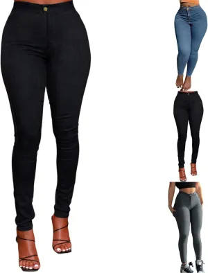 Jeggings for Women Tummy Control Stretchy High Waisted Skinny Jeans Trendy Colombian Butt Lifting Jeans with Pocket