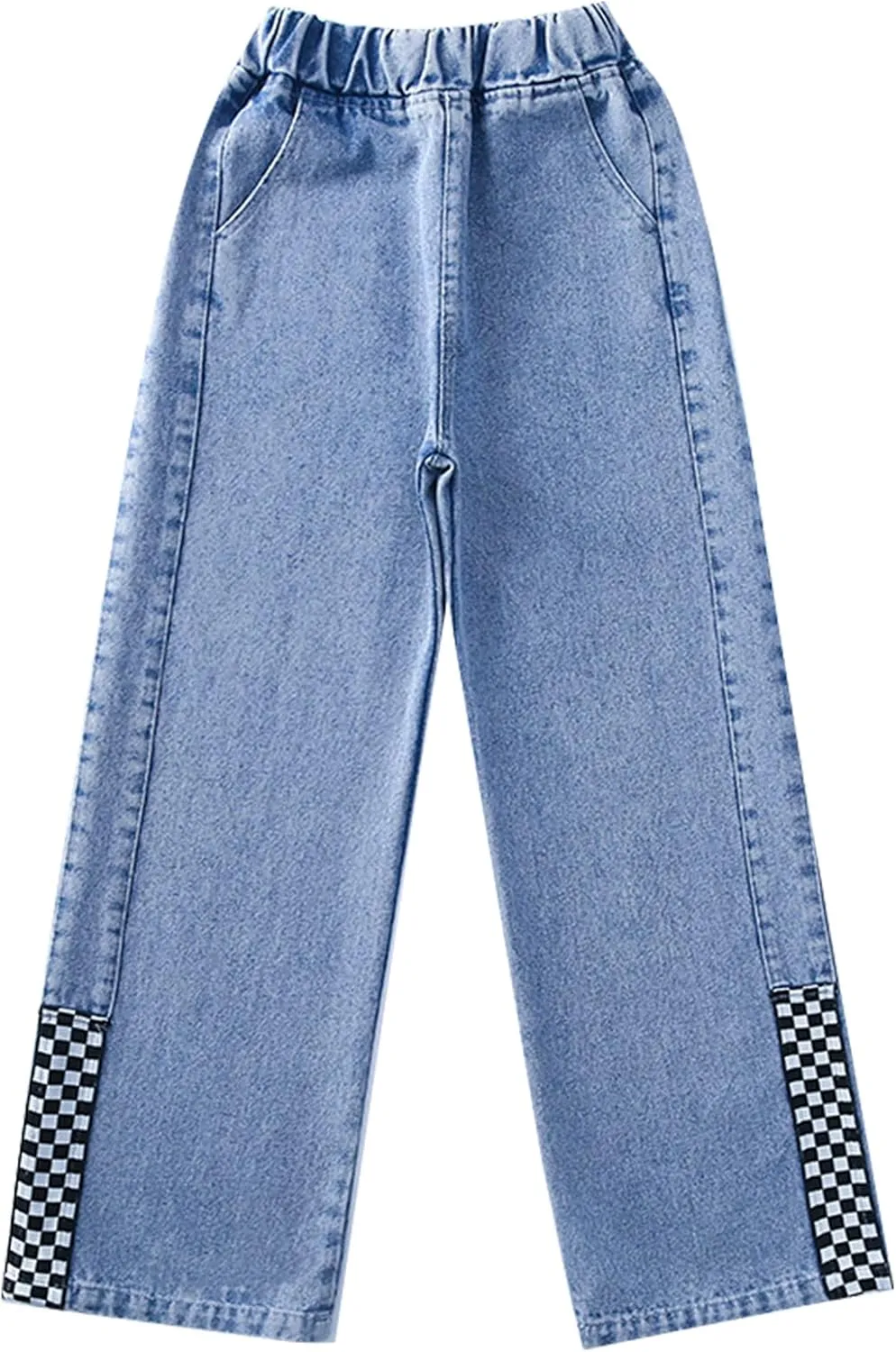 Kid Bootcut Jeans Girl Wide Straight Leg Pants Cute Loose Fit Causal Stylish Trousers Stretch Fashion Elastic Waist Jeans