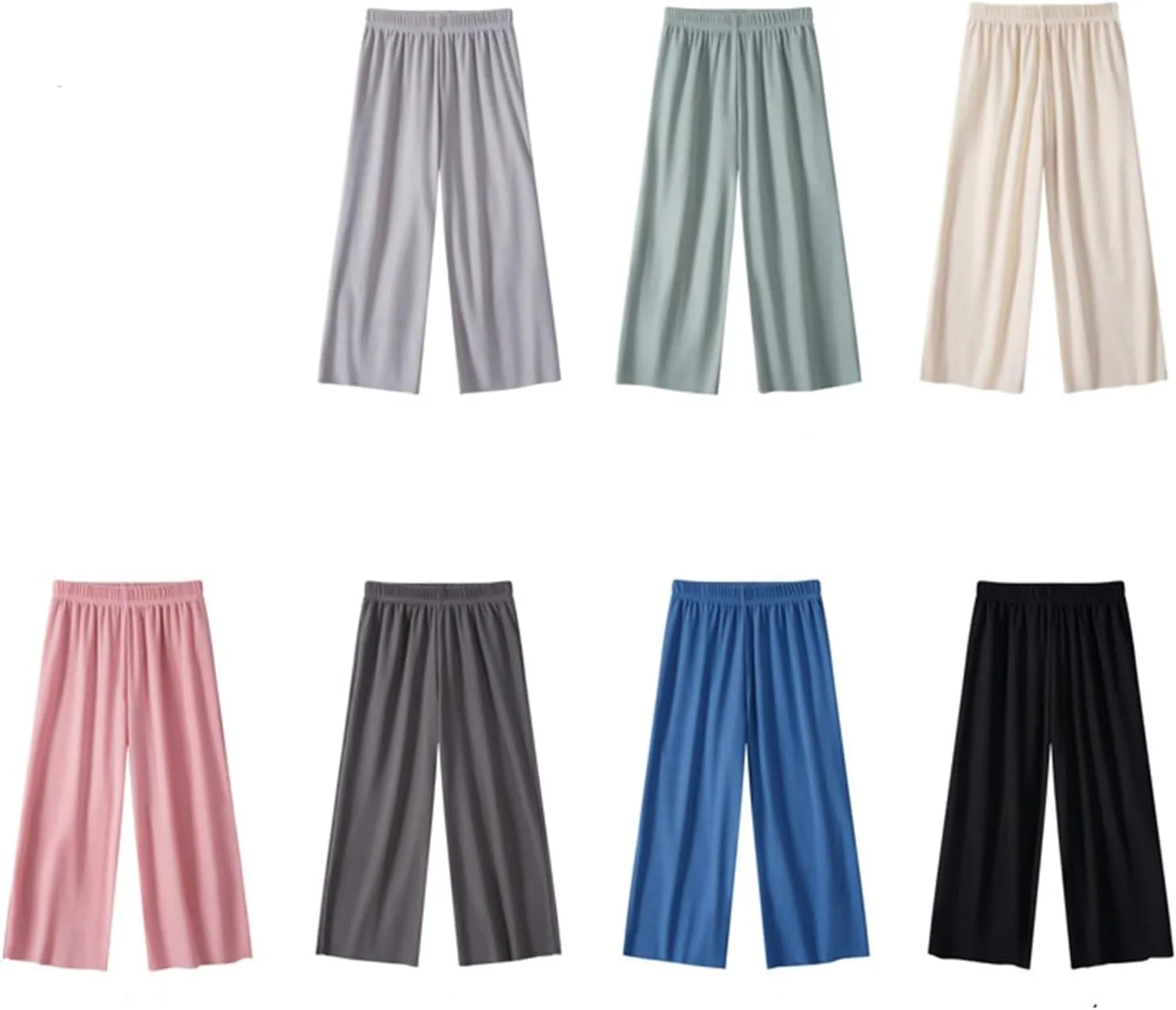 Kids Girl Trendy Wide Leg Baggy Pants Straight Leg Loose Trousers Toddler Elastic Waist Breathable Cotton Sweatpants