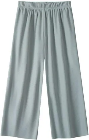 Kids Girl Trendy Wide Leg Baggy Pants Straight Leg Loose Trousers Toddler Elastic Waist Breathable Cotton Sweatpants