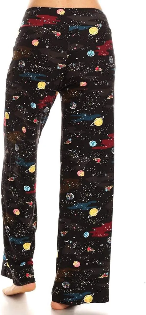 Leggings Depot Women's Casual Long Pajama Lounge Pants Drawstring Sleepwear-Print Design
