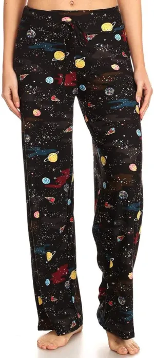 Leggings Depot Women's Casual Long Pajama Lounge Pants Drawstring Sleepwear-Print Design