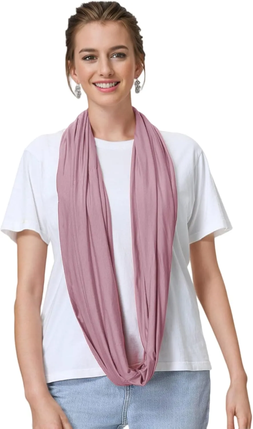 Lina & Lily Premium Modal Jersey Knit Women's Infinity Scarf Loop Lightweight