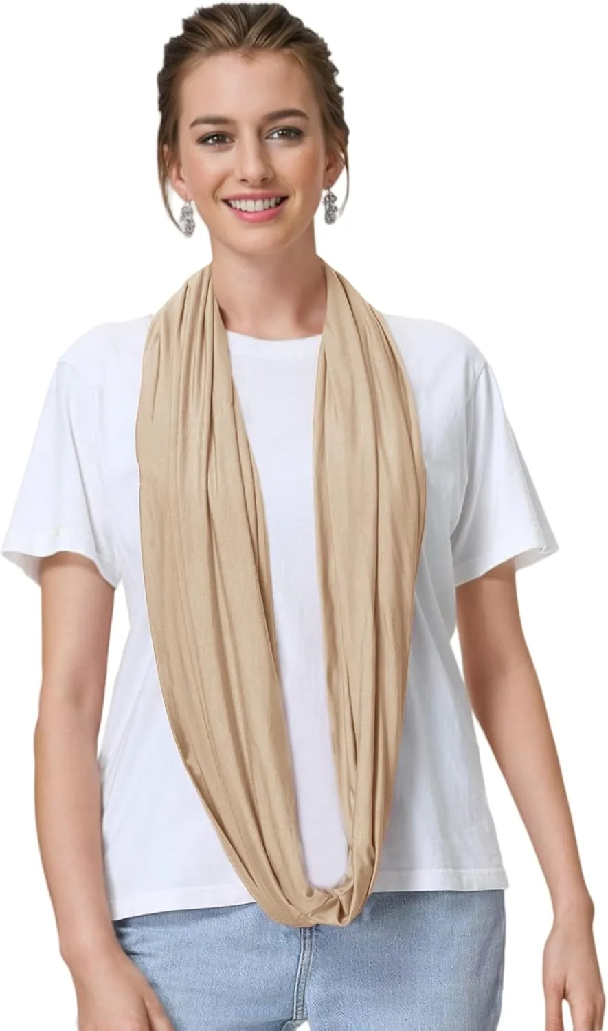 Lina & Lily Premium Modal Jersey Knit Women's Infinity Scarf Loop Lightweight