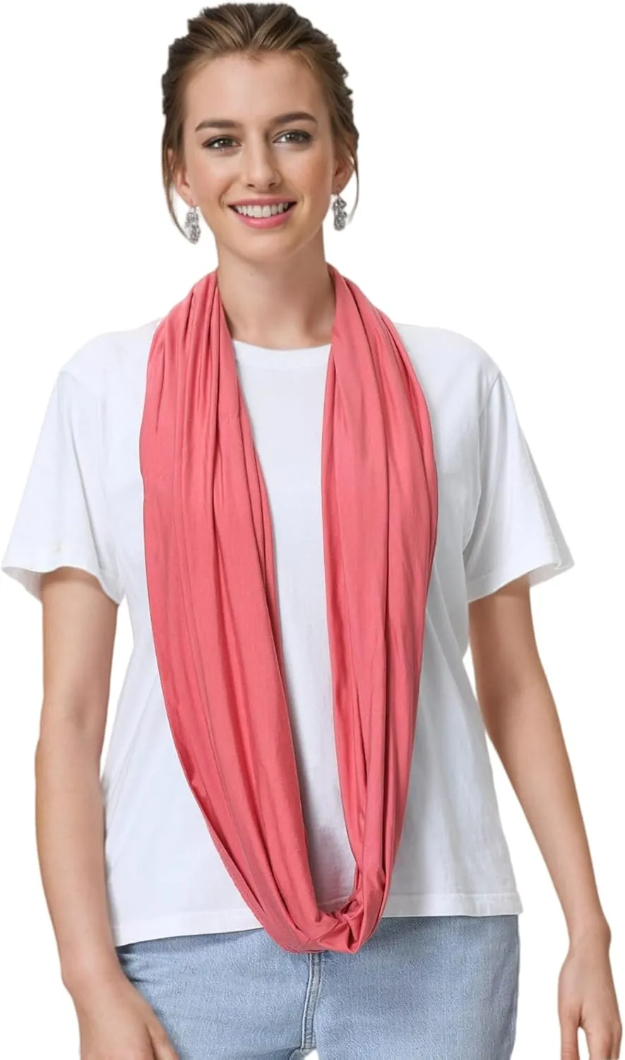 Lina & Lily Premium Modal Jersey Knit Women's Infinity Scarf Loop Lightweight