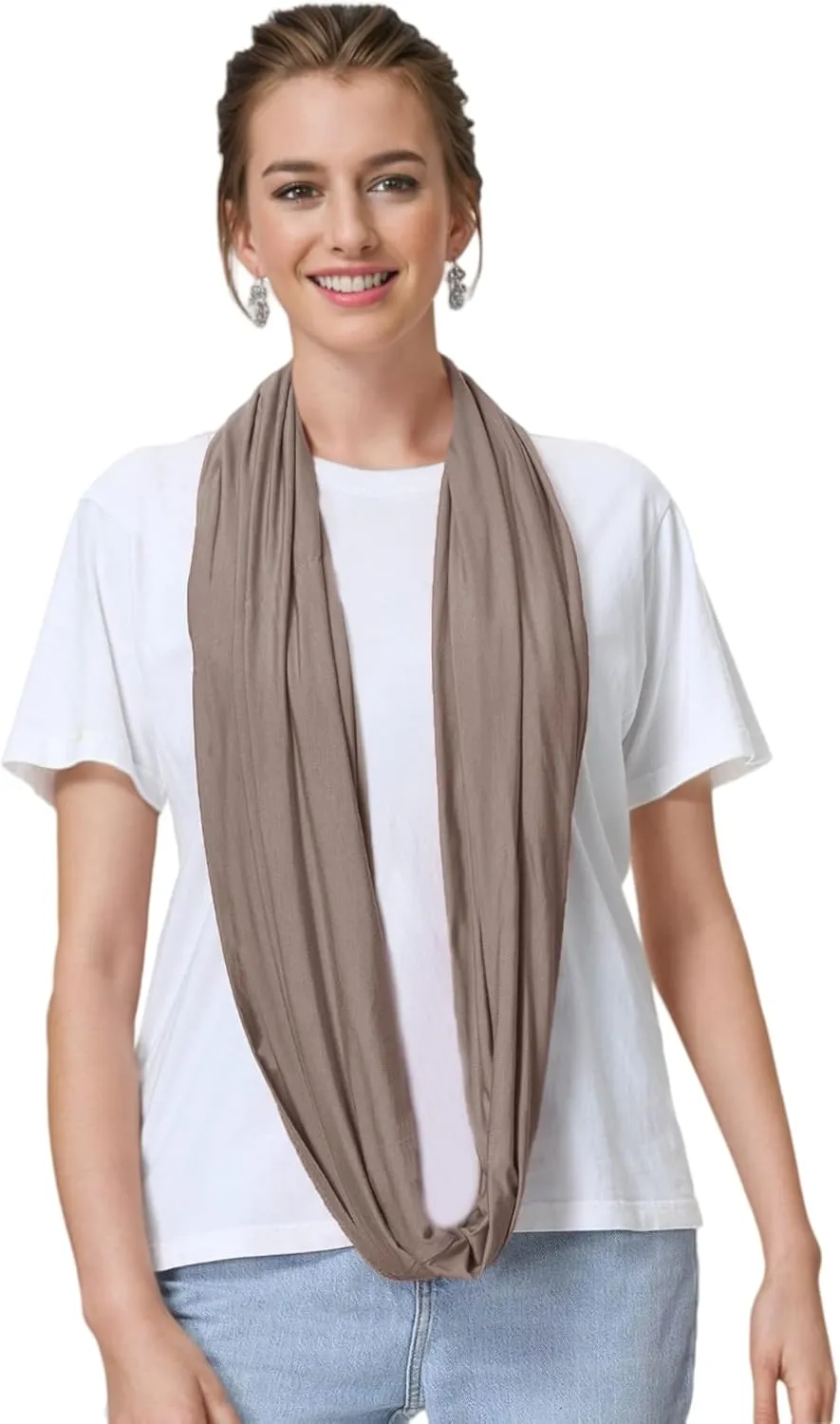 Lina & Lily Premium Modal Jersey Knit Women's Infinity Scarf Loop Lightweight