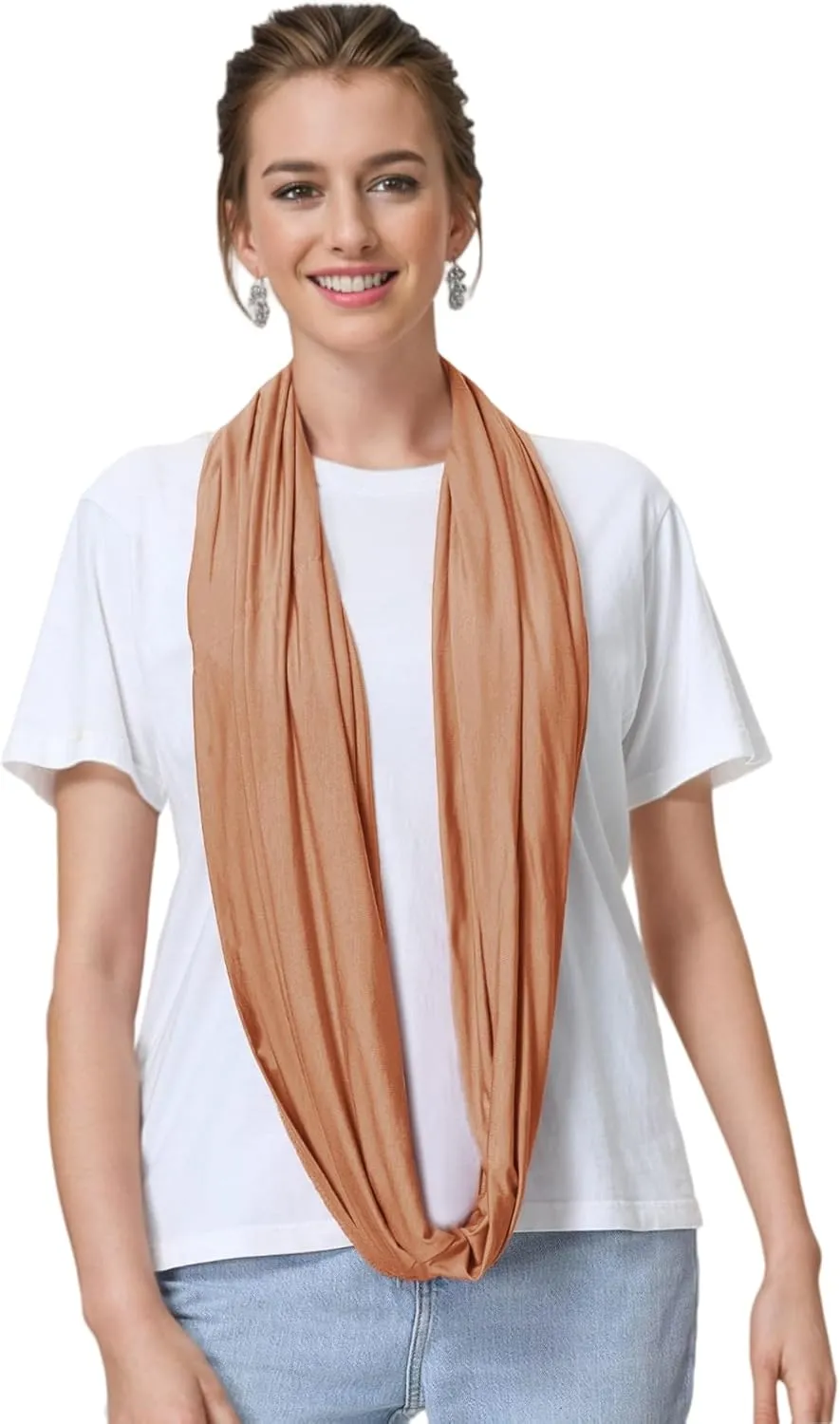 Lina & Lily Premium Modal Jersey Knit Women's Infinity Scarf Loop Lightweight