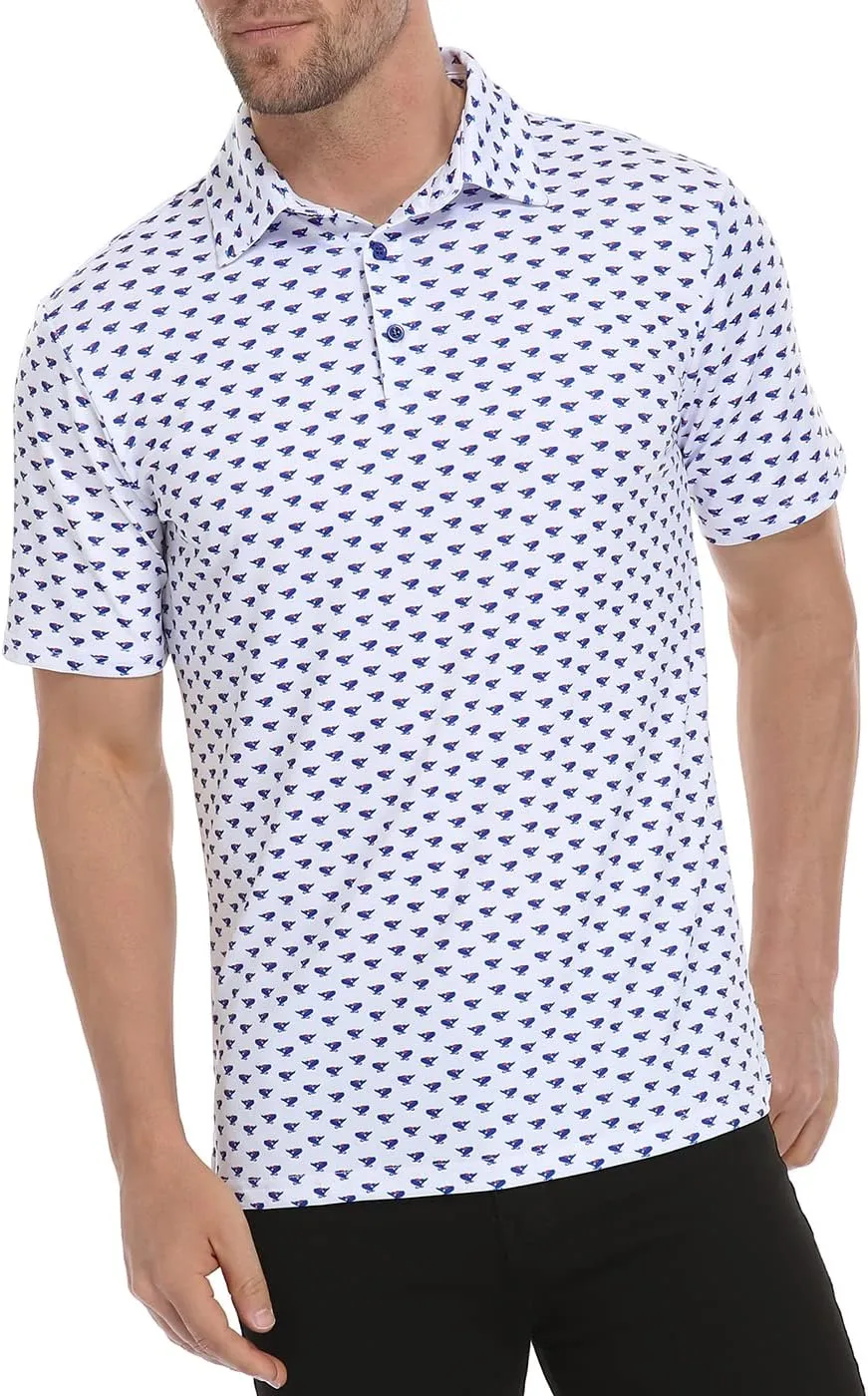 LRD Golf Shirts for Men UPF 50 Moisture Wicking Short Sleeve Polo Shirt