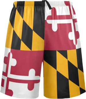 Maryland Flag USA State Flag Men's Pajama Pants Shorts Sleepwear Lounge Pajama Bottoms