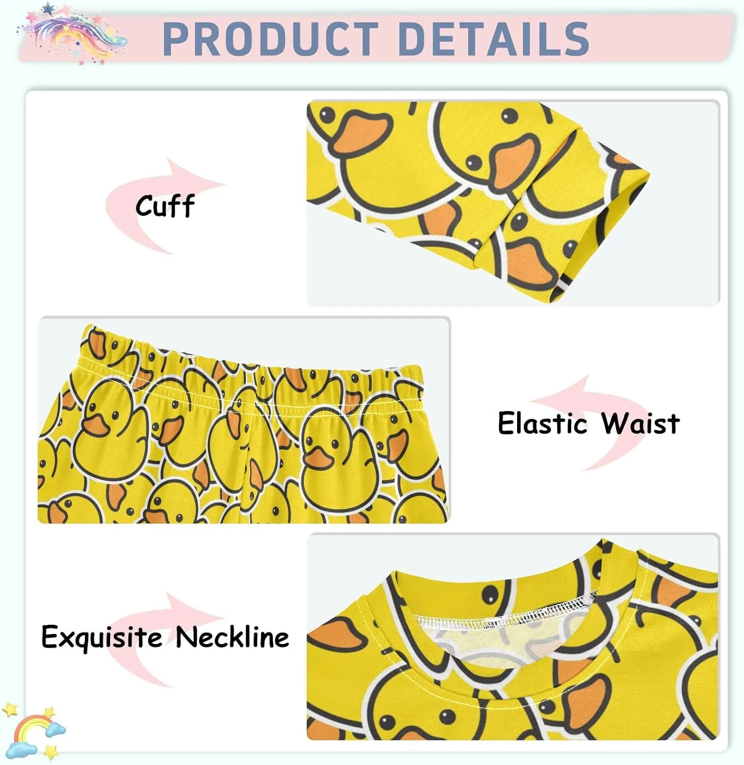 MCHIVER Cute Black Cats Pajamas Set 2 Piece Cotton Pjs Set Long Sleeve Sleepwear Size 18M-8Y