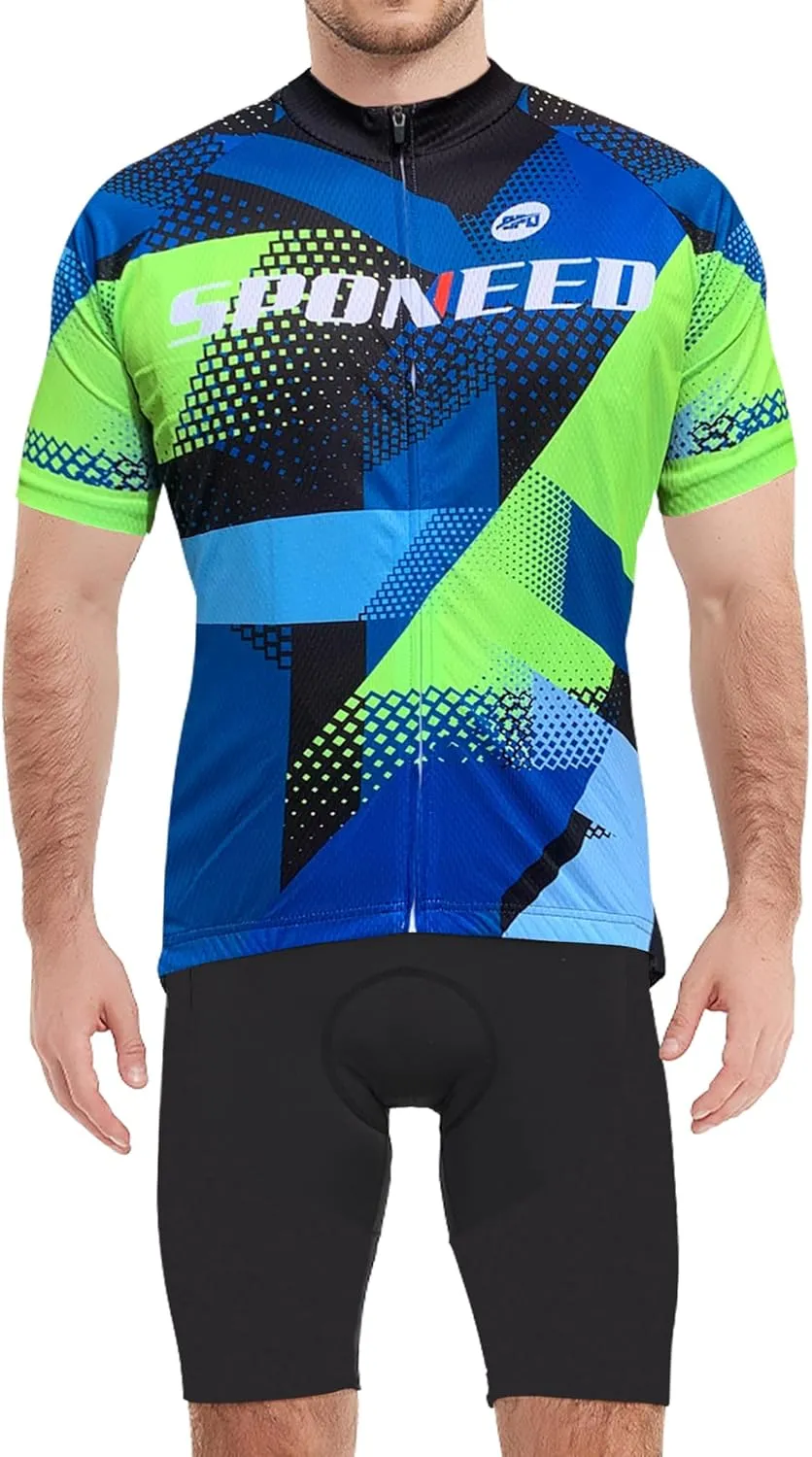 Men Bike Jersey Short Sleeve Road Cycling Shirts Biking Tops Moisture Wicking