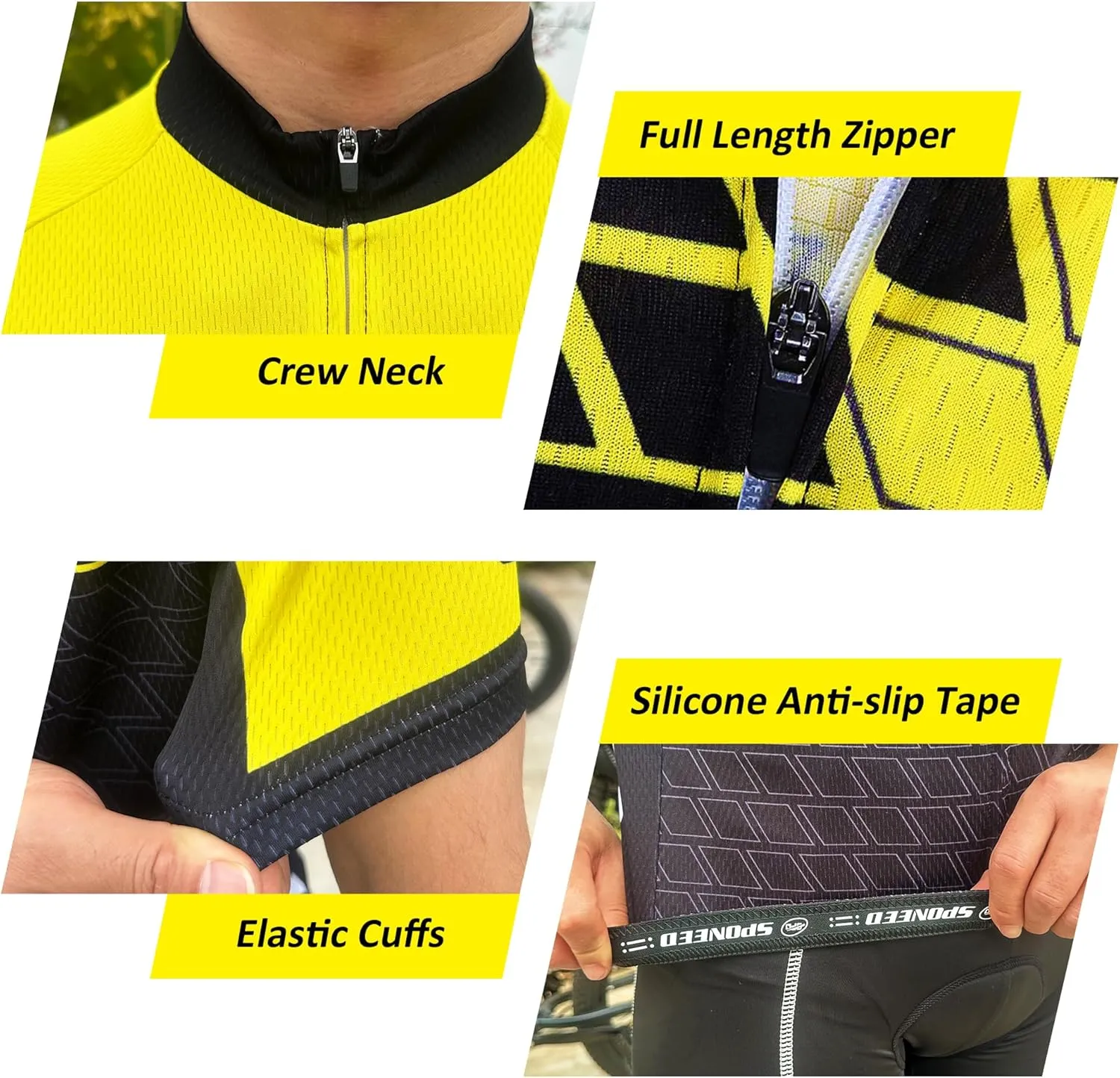 Men Bike Jersey Short Sleeve Road Cycling Shirts Biking Tops Moisture Wicking