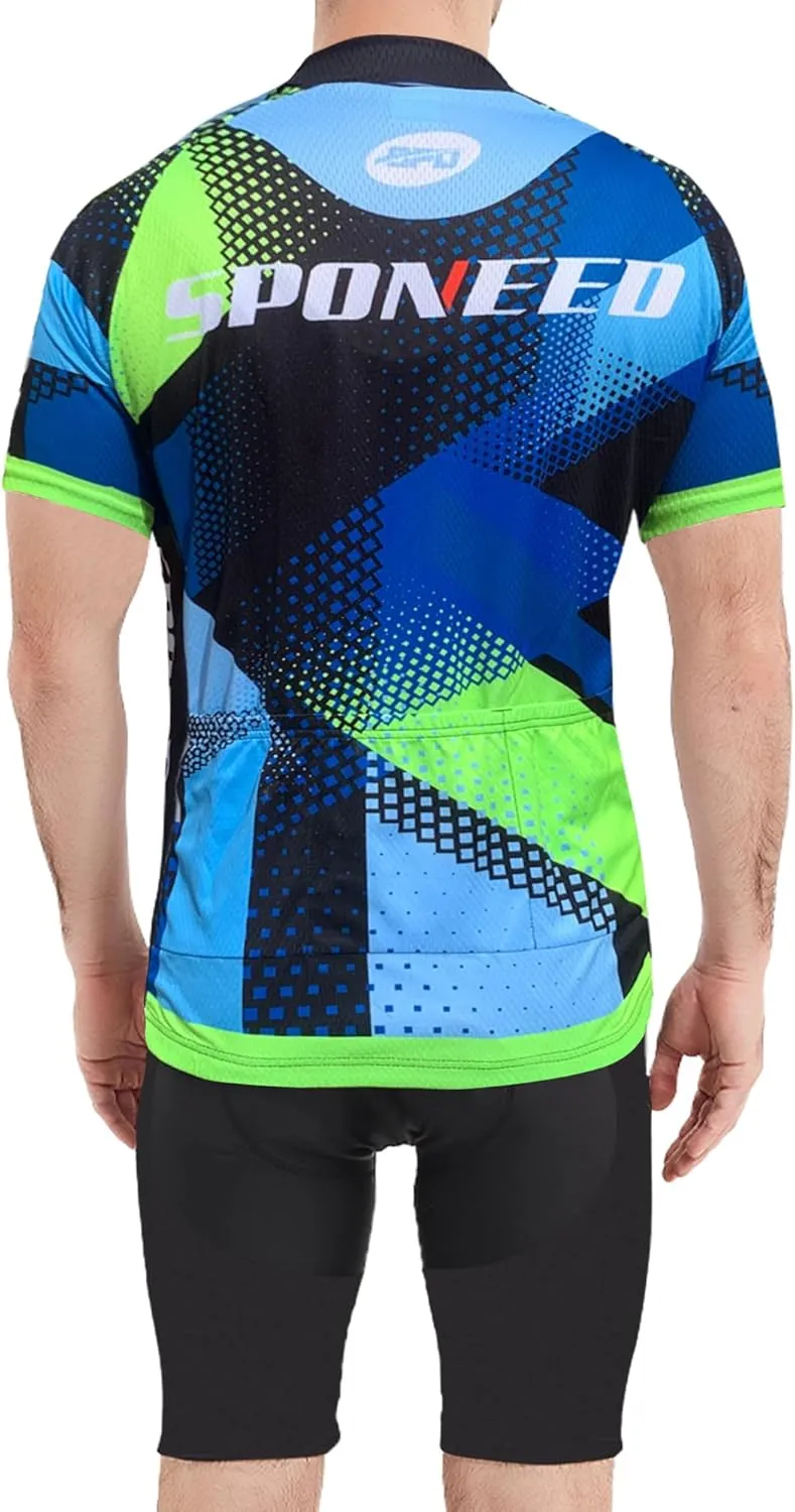 Men Bike Jersey Short Sleeve Road Cycling Shirts Biking Tops Moisture Wicking