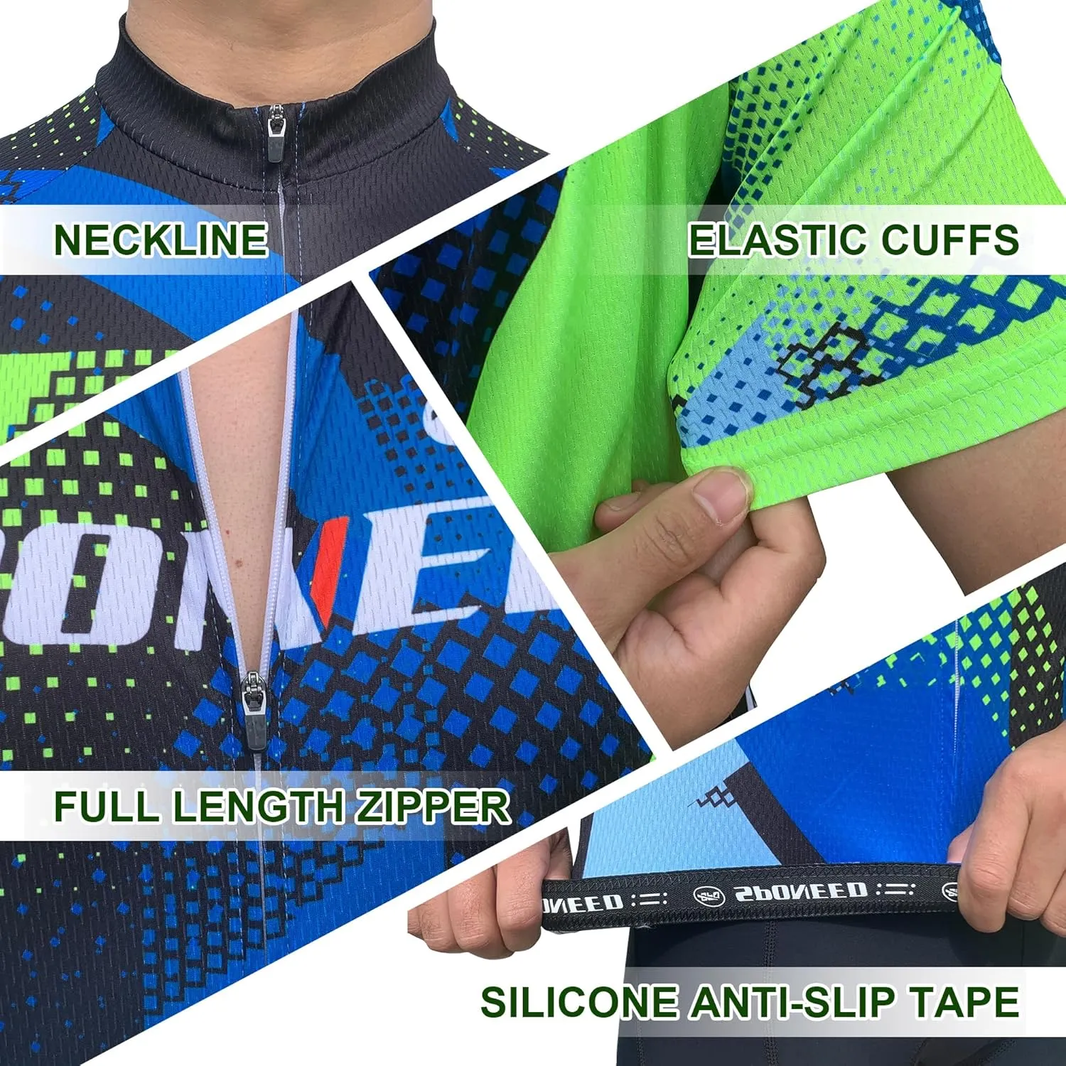 Men Bike Jersey Short Sleeve Road Cycling Shirts Biking Tops Moisture Wicking